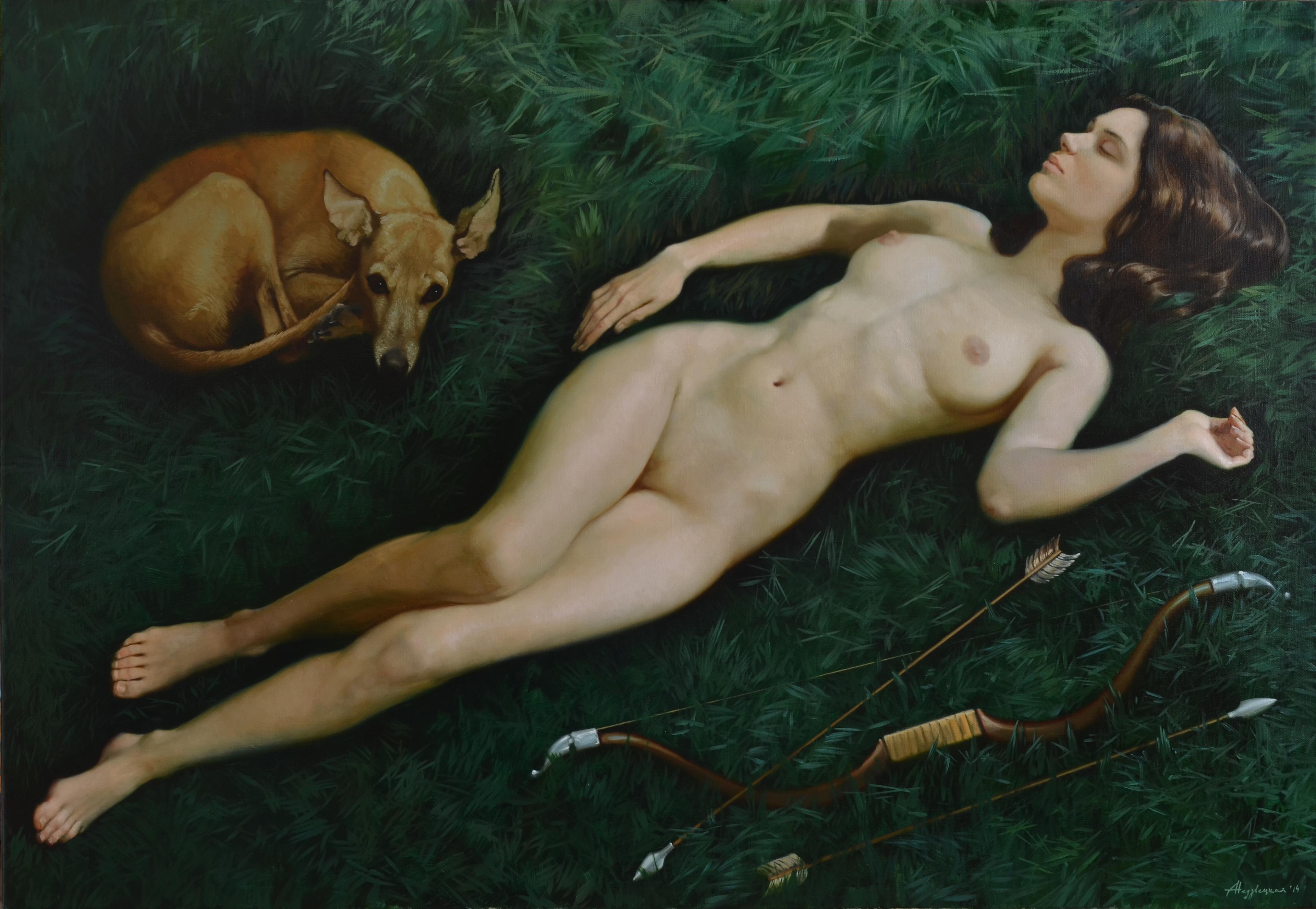 Diana's rest. Original modern art painting