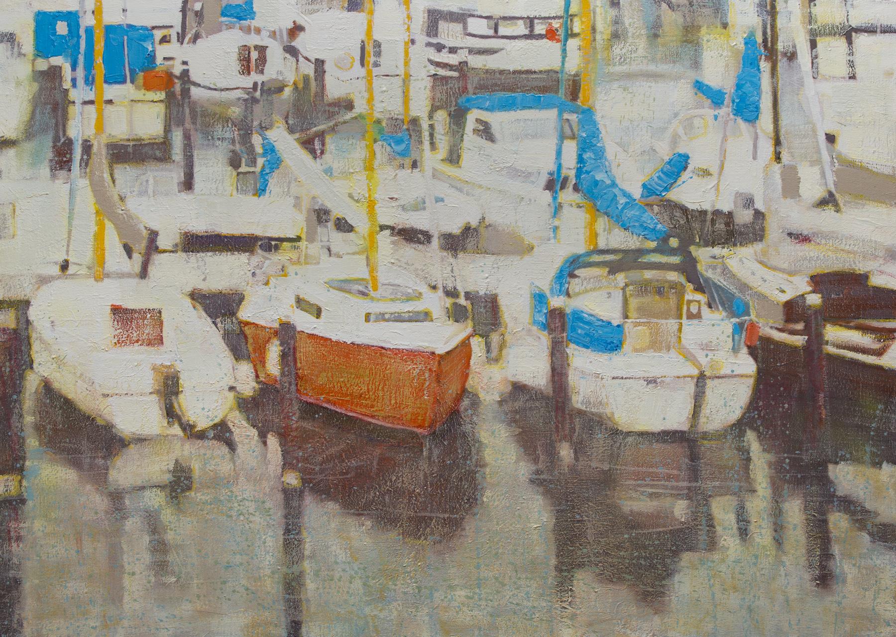 Yachts 18. Original modern art painting