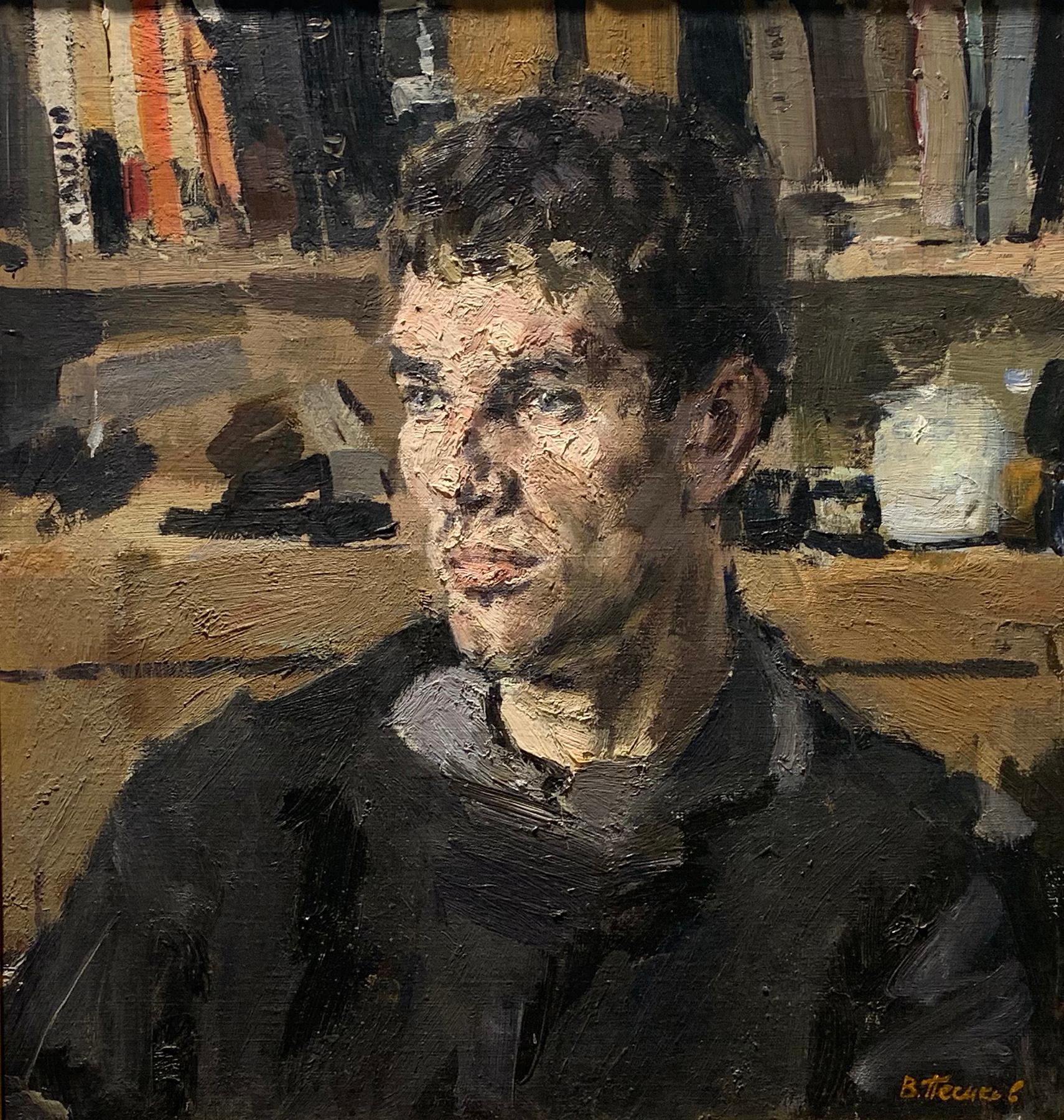 Portrait of a student. 1966. Original modern art painting