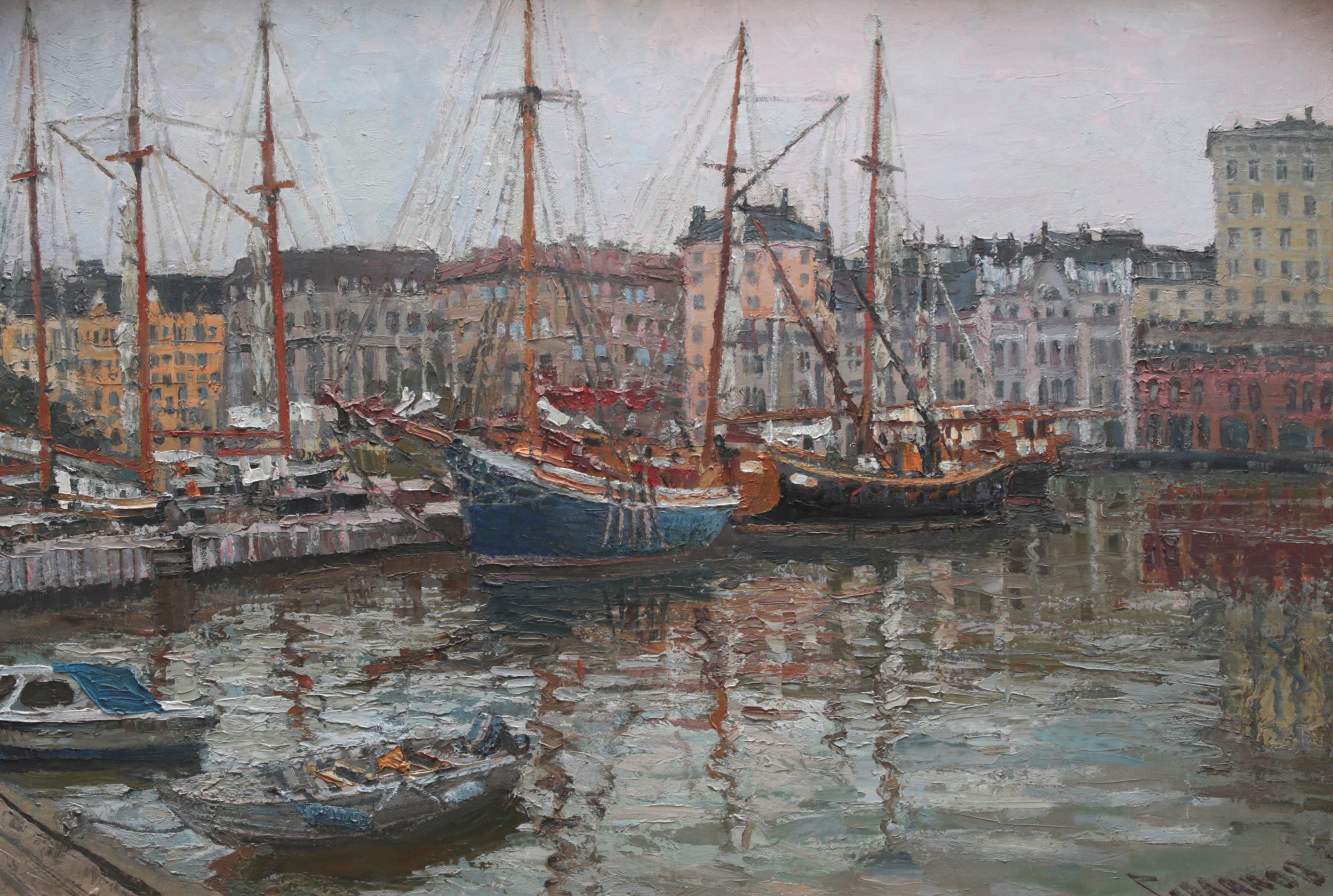 Helsinki. Port. Original modern art painting