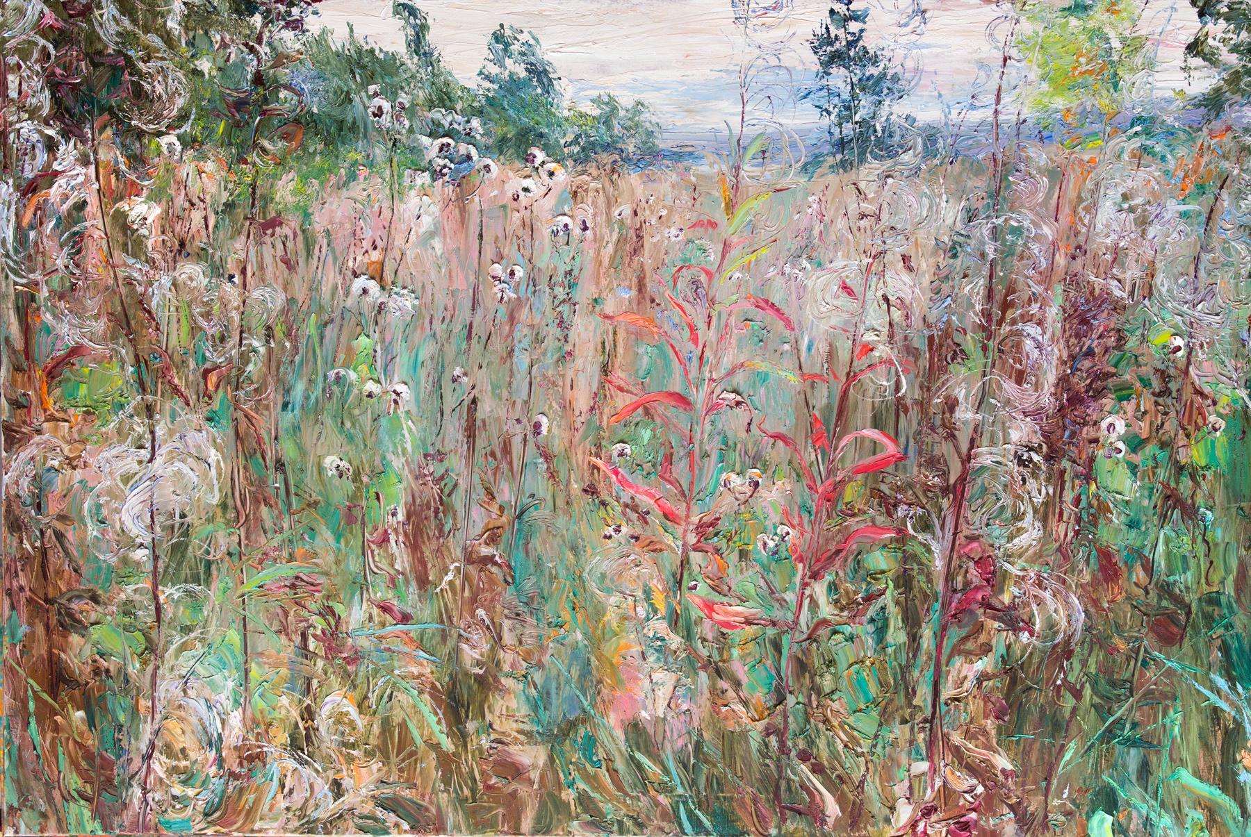 Autumn grass I. Original modern art painting