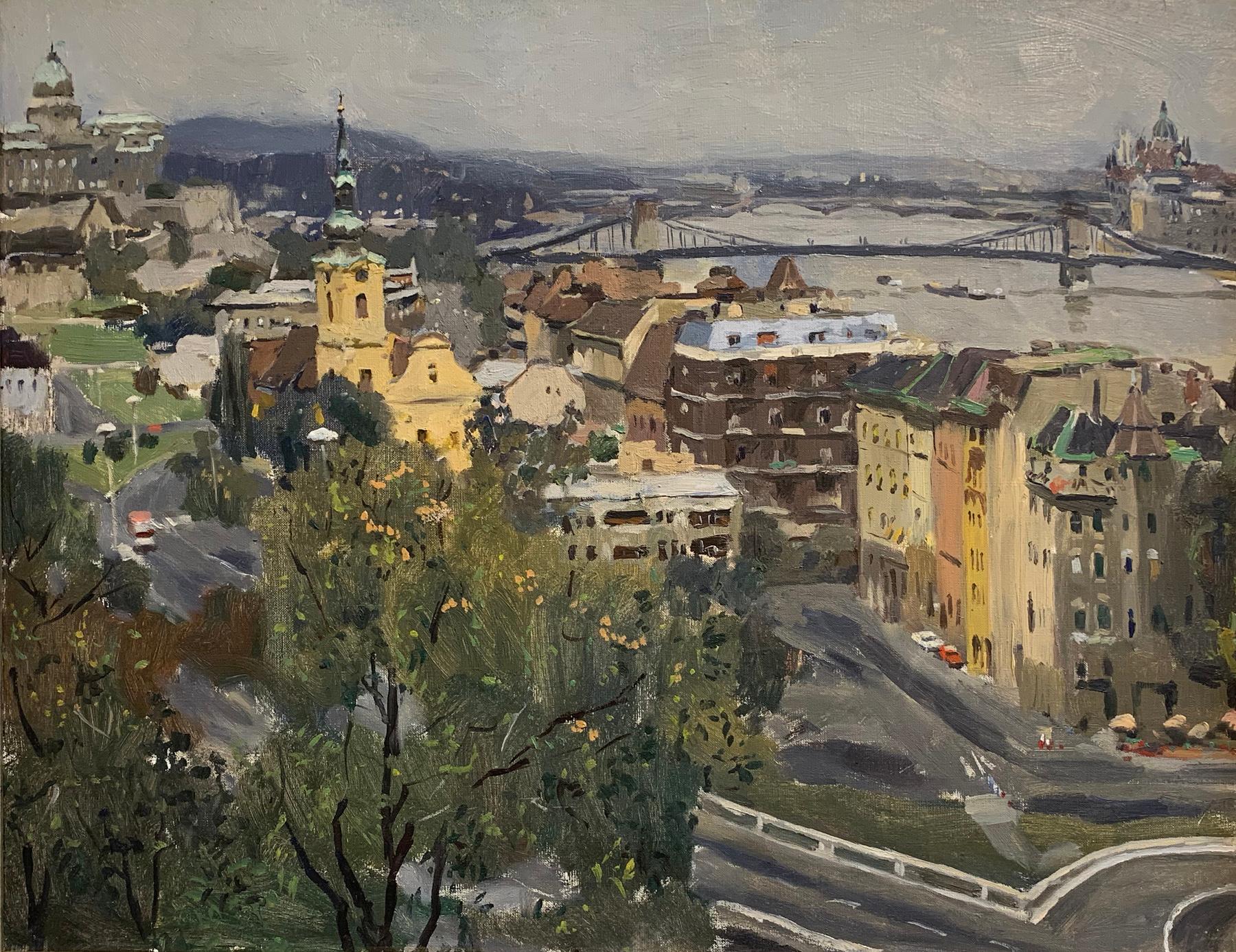 Budapest. 1977. Original modern art painting