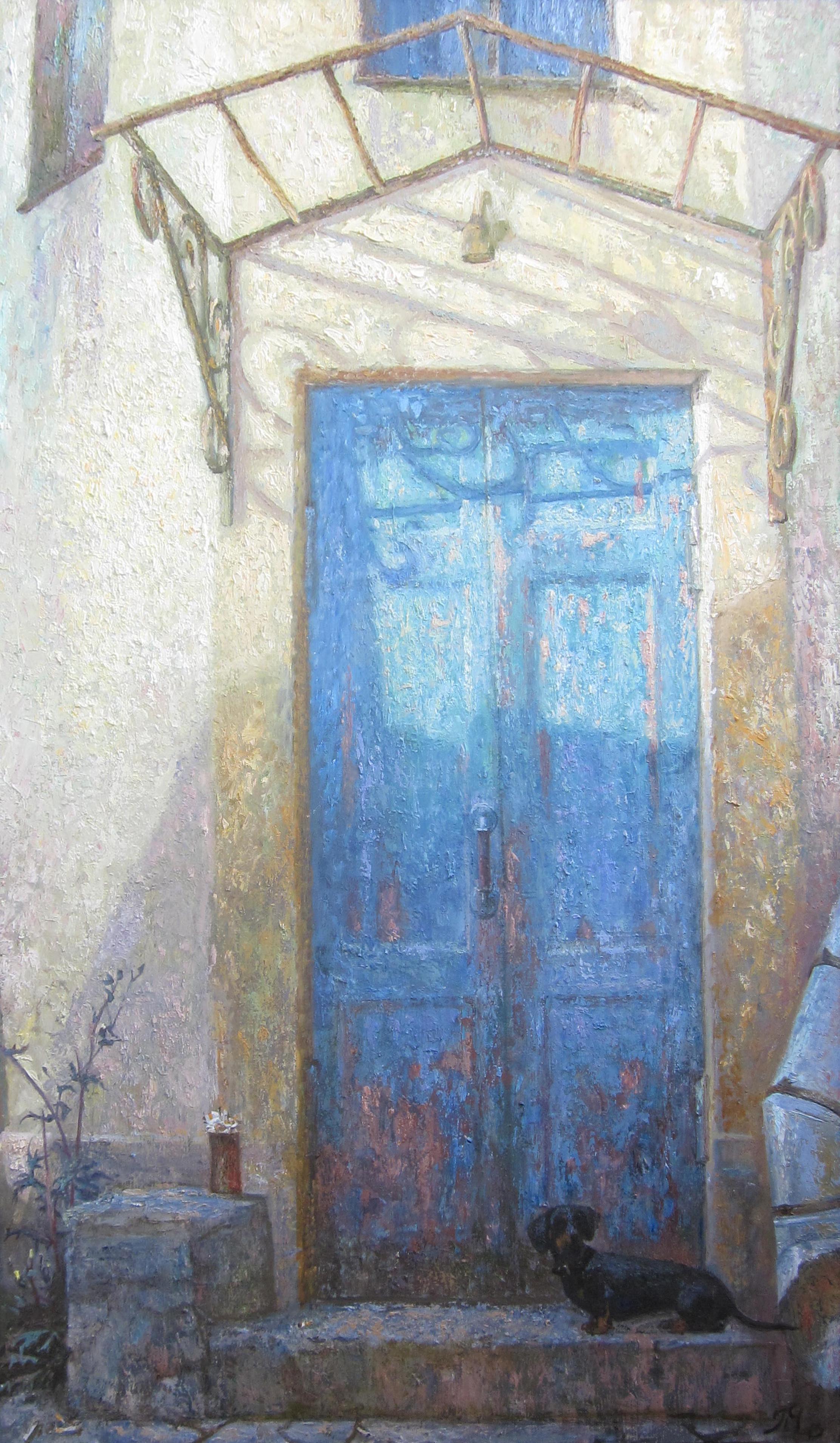 Back door. Original modern art painting