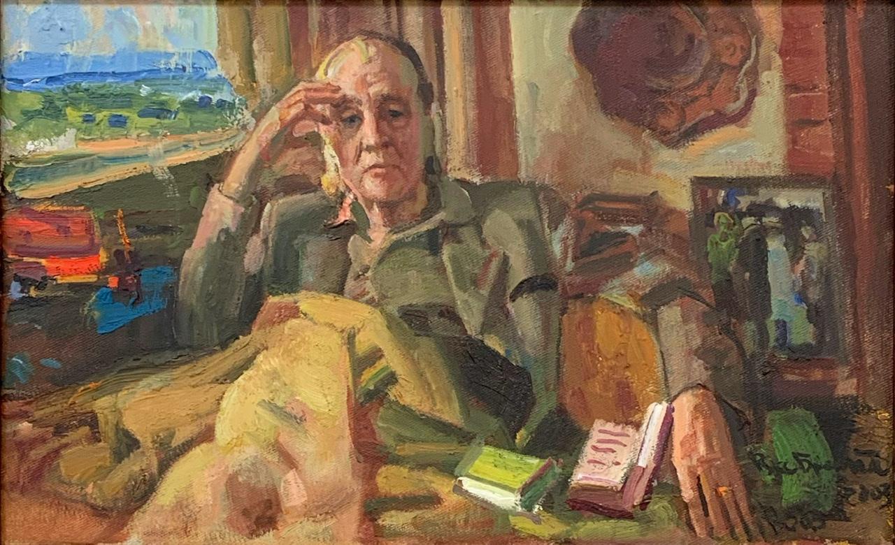 Барон фон Фальц Фейн в своём доме. Original modern art painting