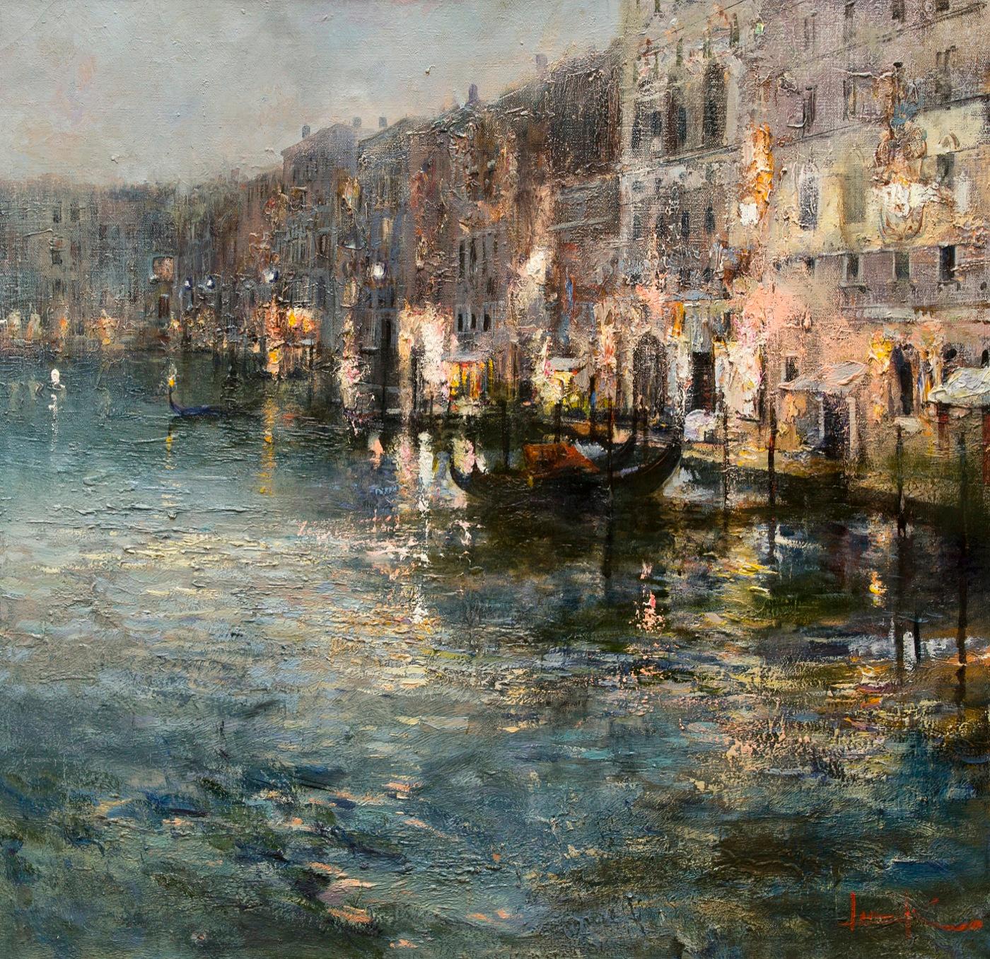 Late evening in Venice. Original modern art painting