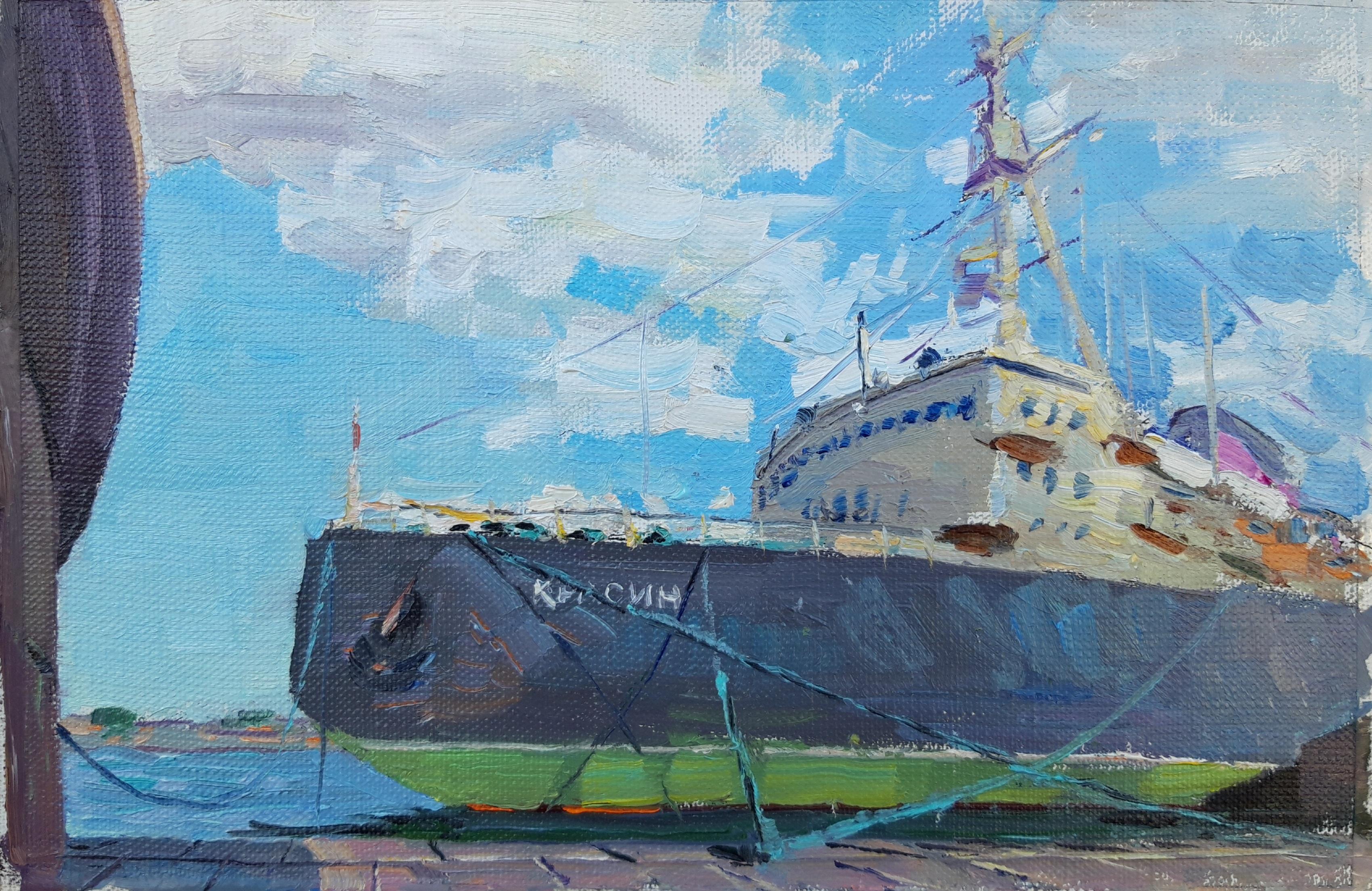 The icebreaker "Krasin". Original modern art painting