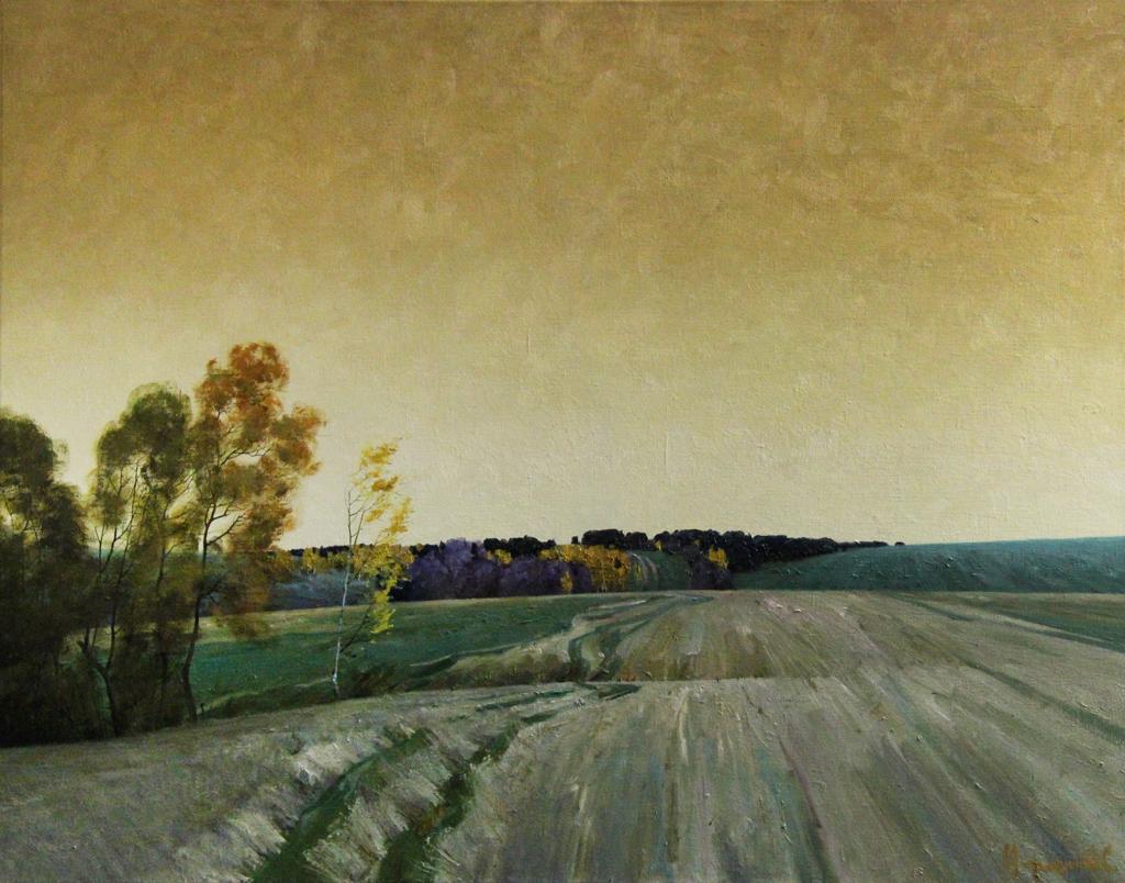 Evening fields. Original modern art painting