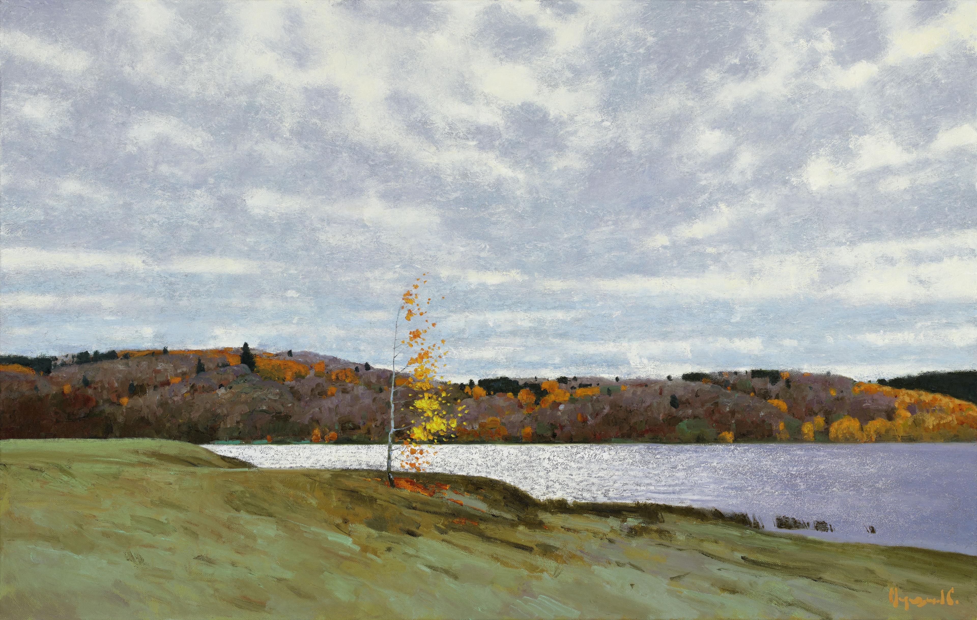 Autumn wind. Original modern art painting