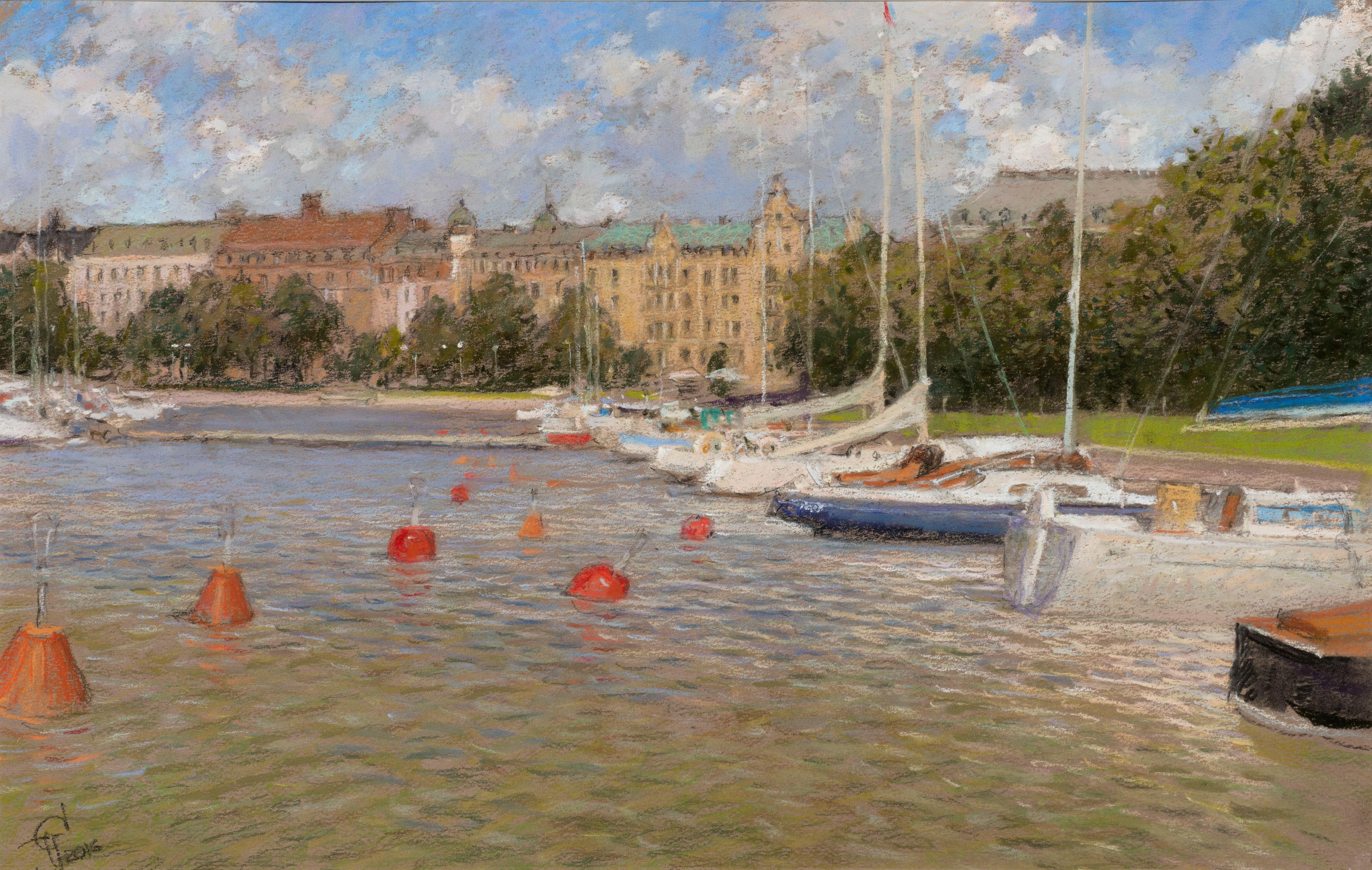 Helsinki. Original modern art painting