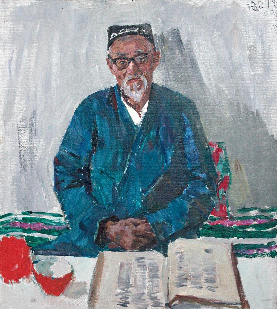 Uzbek elder. Original modern art painting