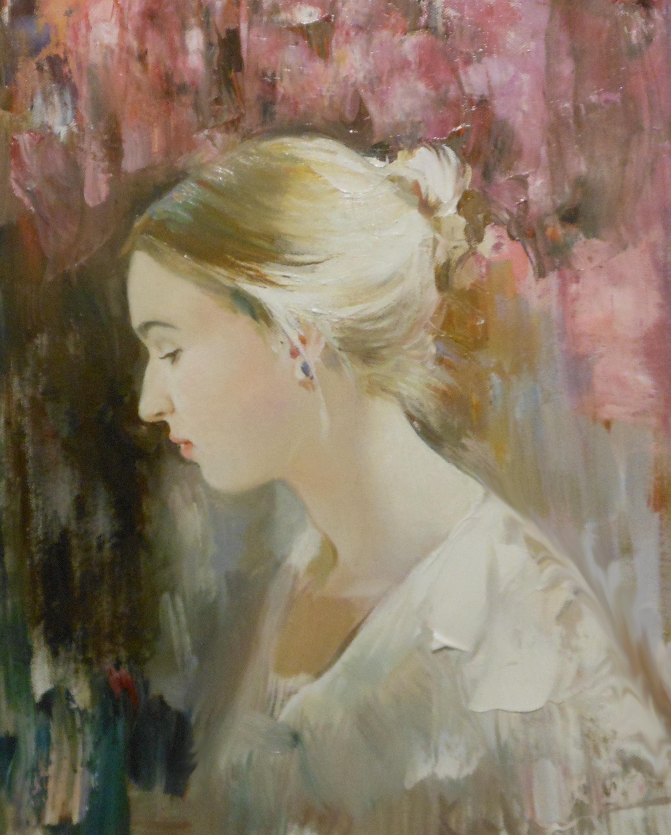 Girl's portrait. Original modern art painting