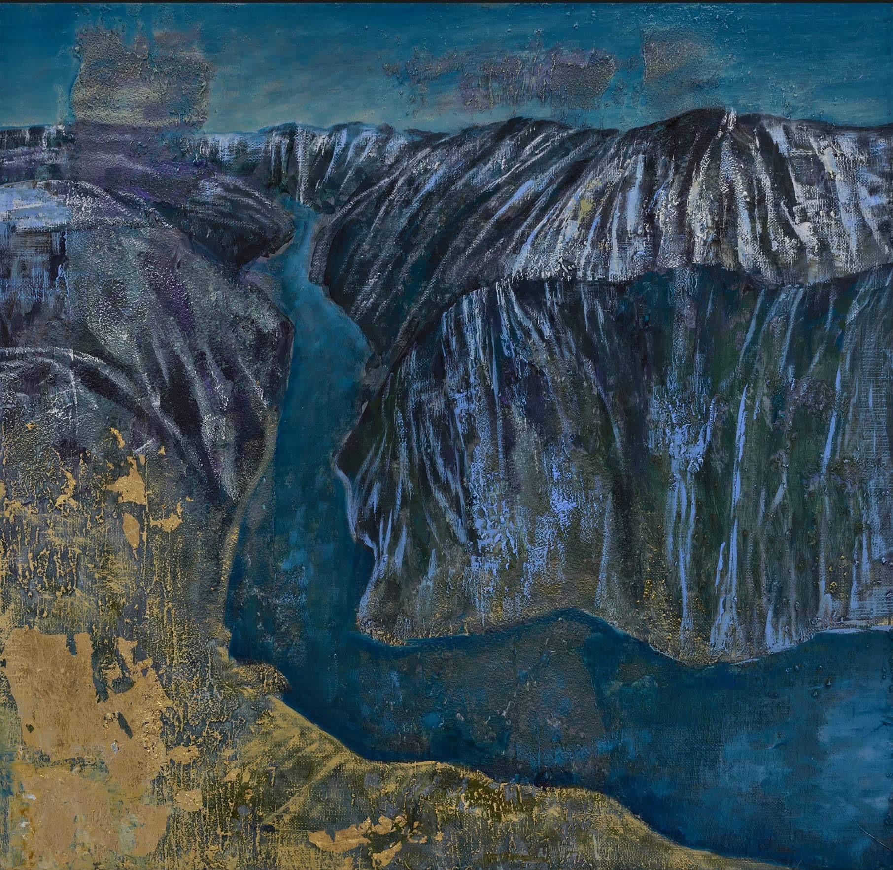 Fiords. Original modern art painting