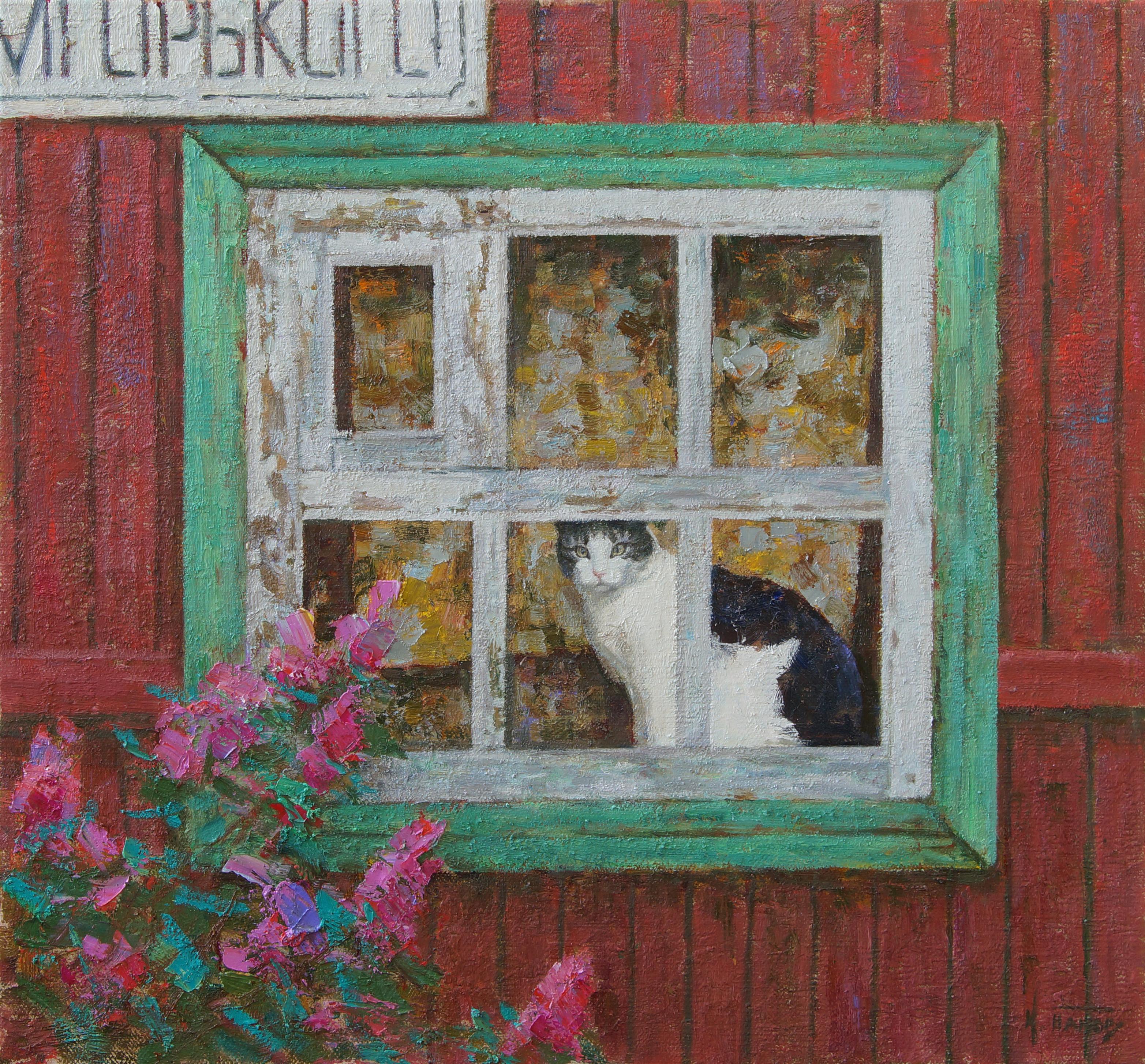 May on the street M. Gorky in Serdobsk. Original modern art painting