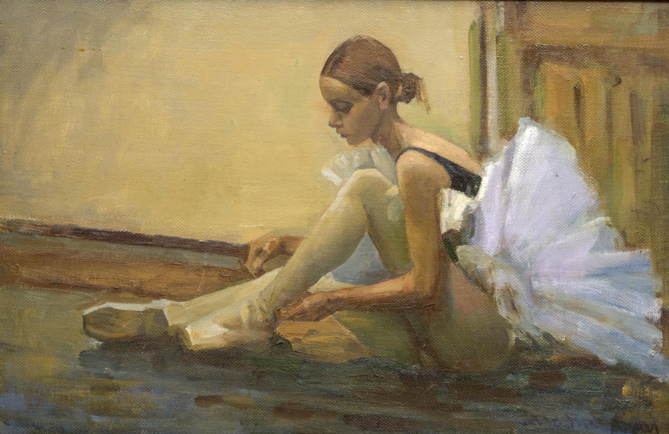 Rehearsal.  Dancer A. Colegova. Original modern art painting