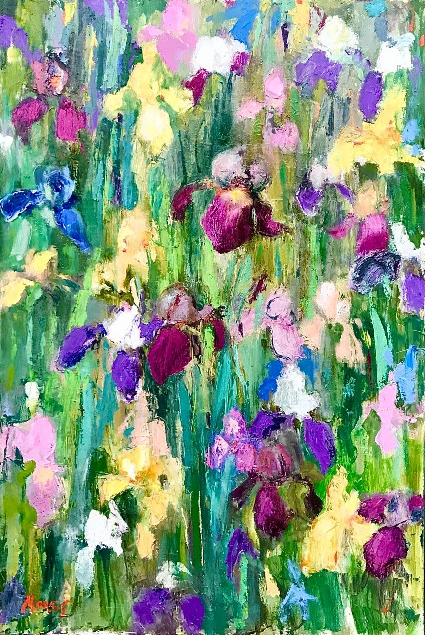 Irises. Original modern art painting