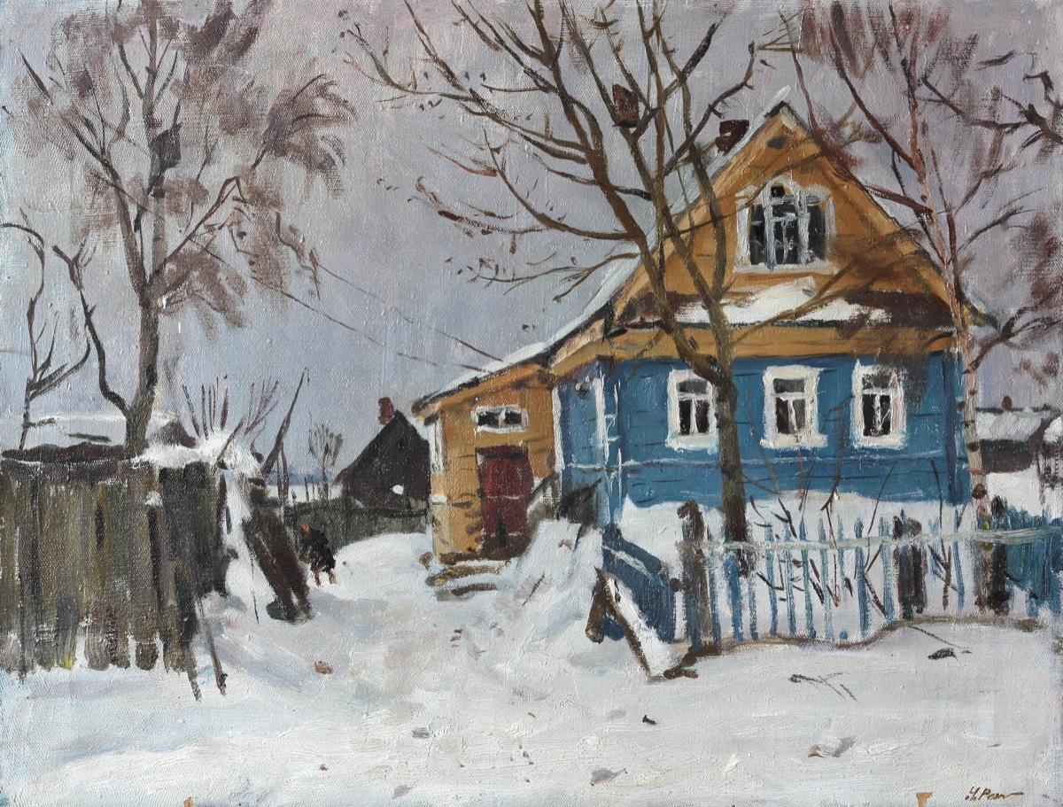 Old Ladoga region. Original modern art painting