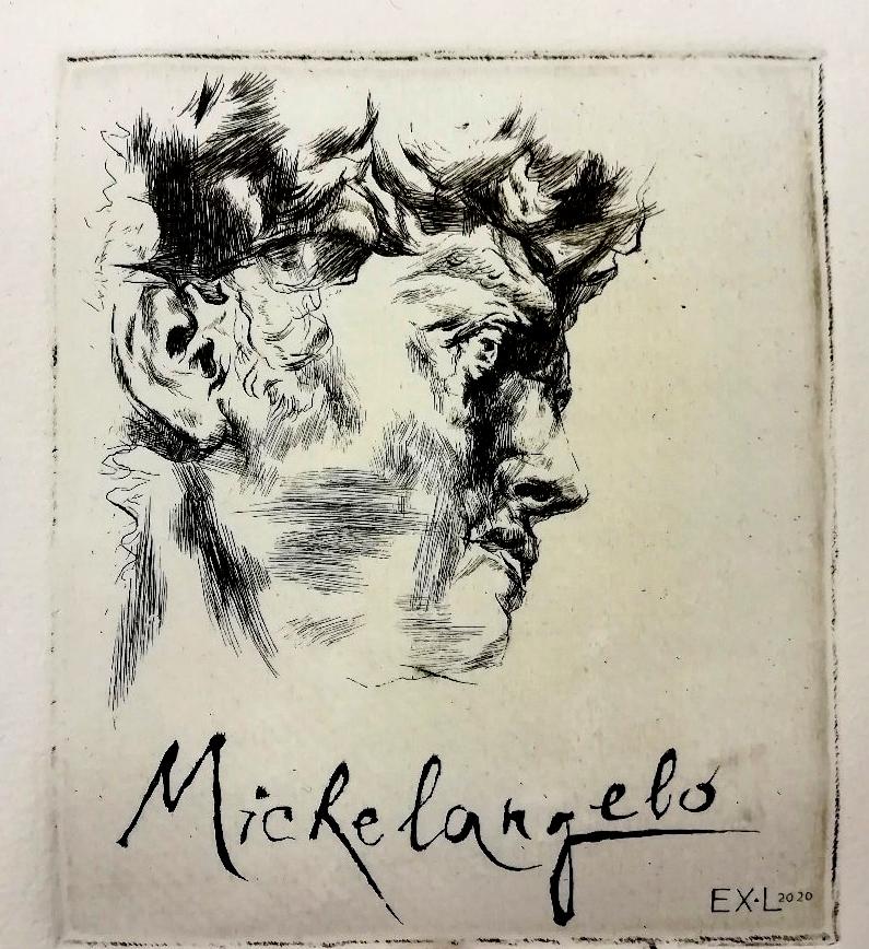 «Ciao Michelangelo». Original modern art painting