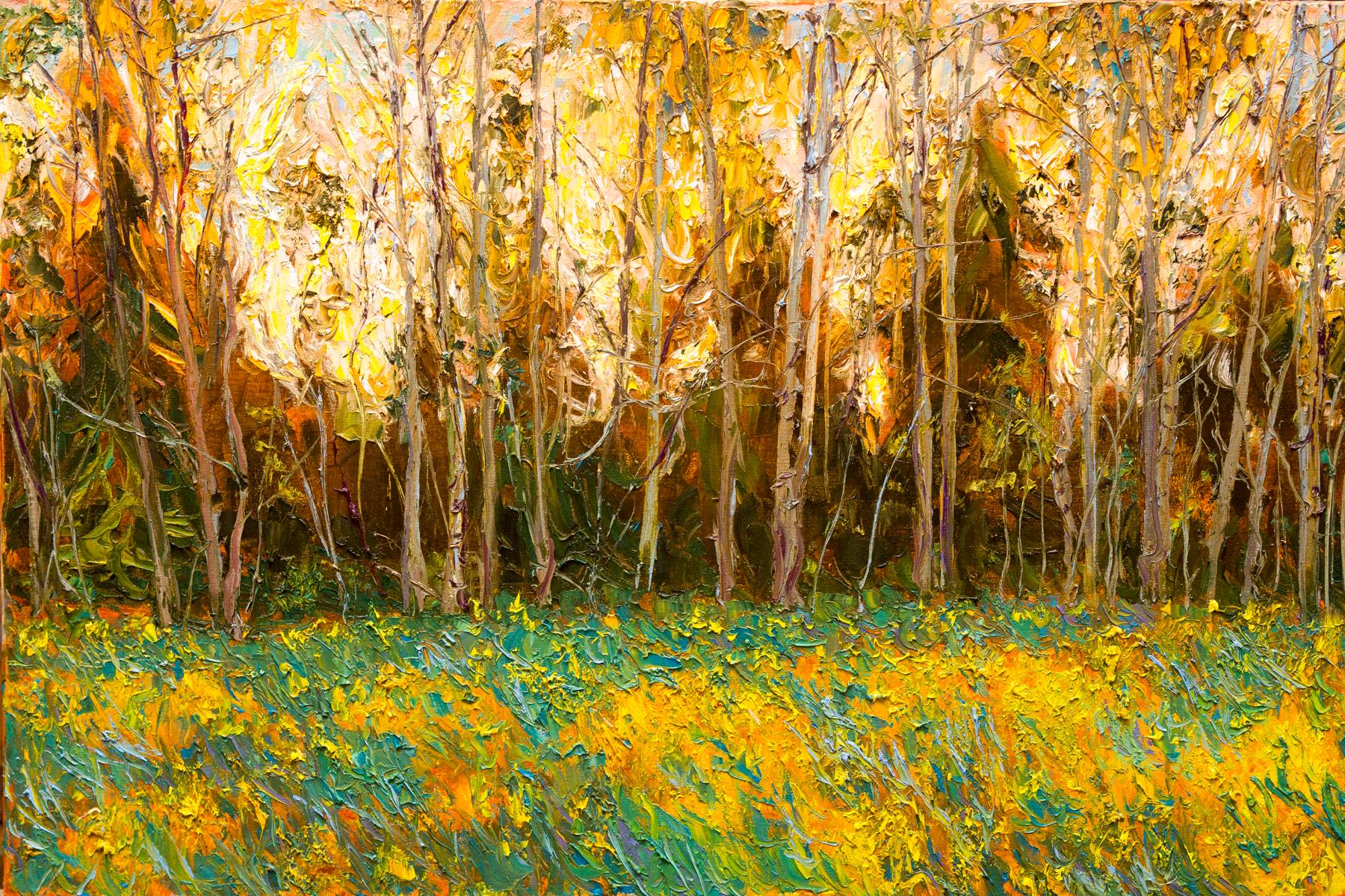 Spring forest. Original modern art painting