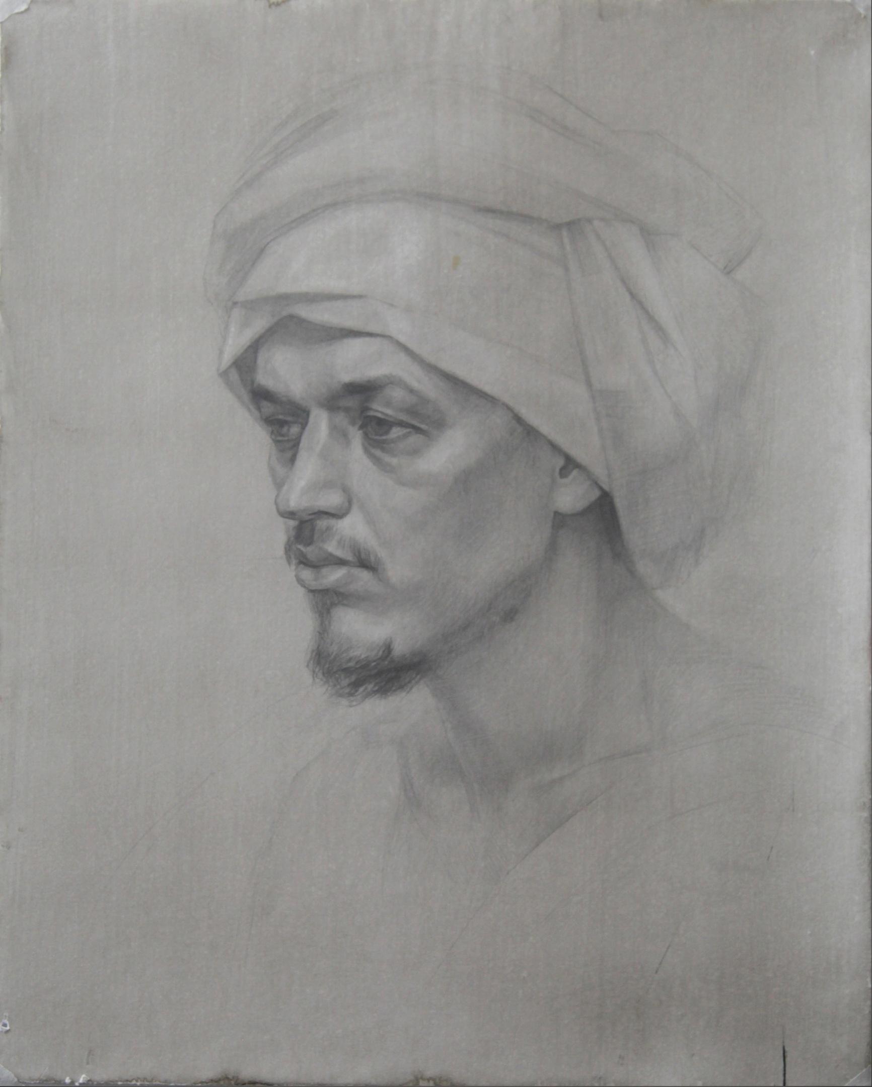 Portrait of a man in a turban. 2017. Original modern art painting