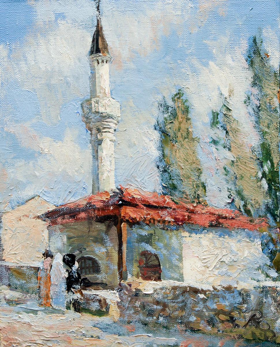Bakhchisaray mosque. Original modern art painting