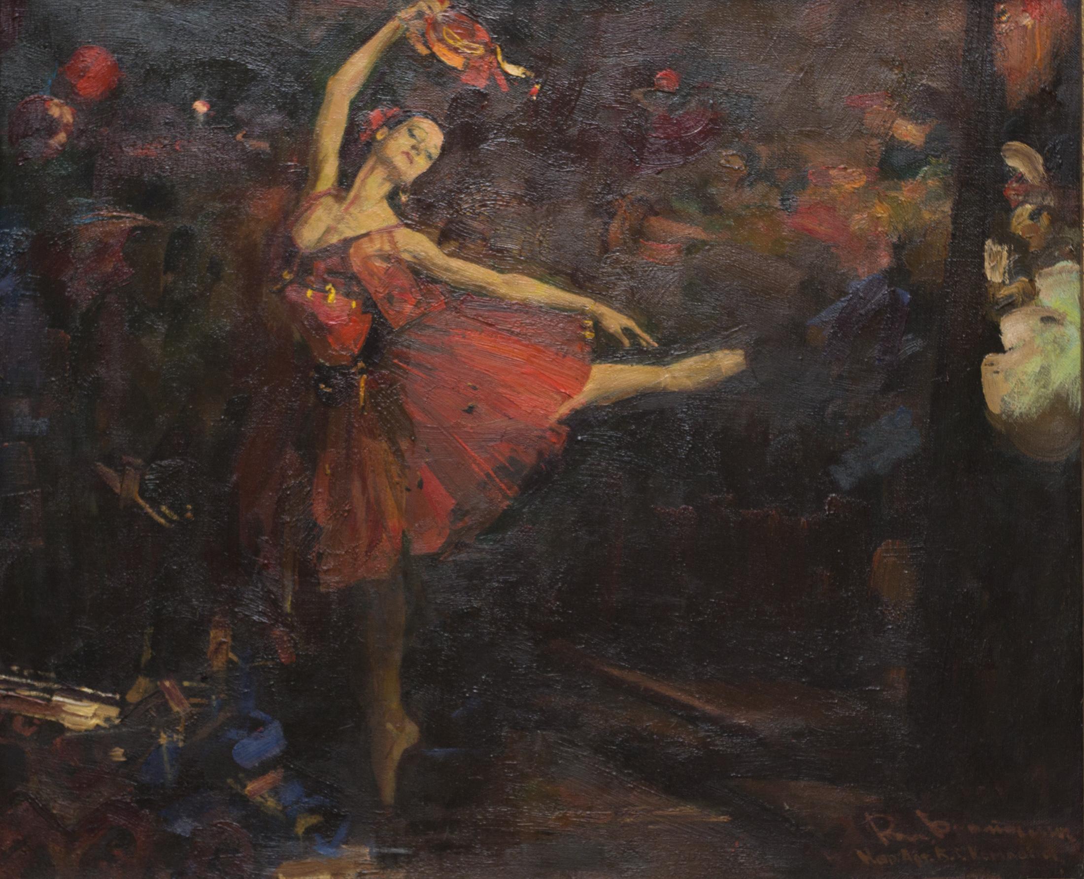 Esmeralda. Human ballet artist G. Komleva. Original modern art painting