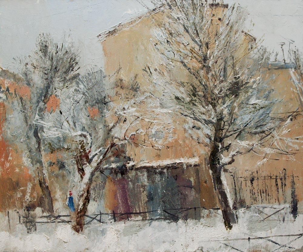 Winter. Original modern art painting
