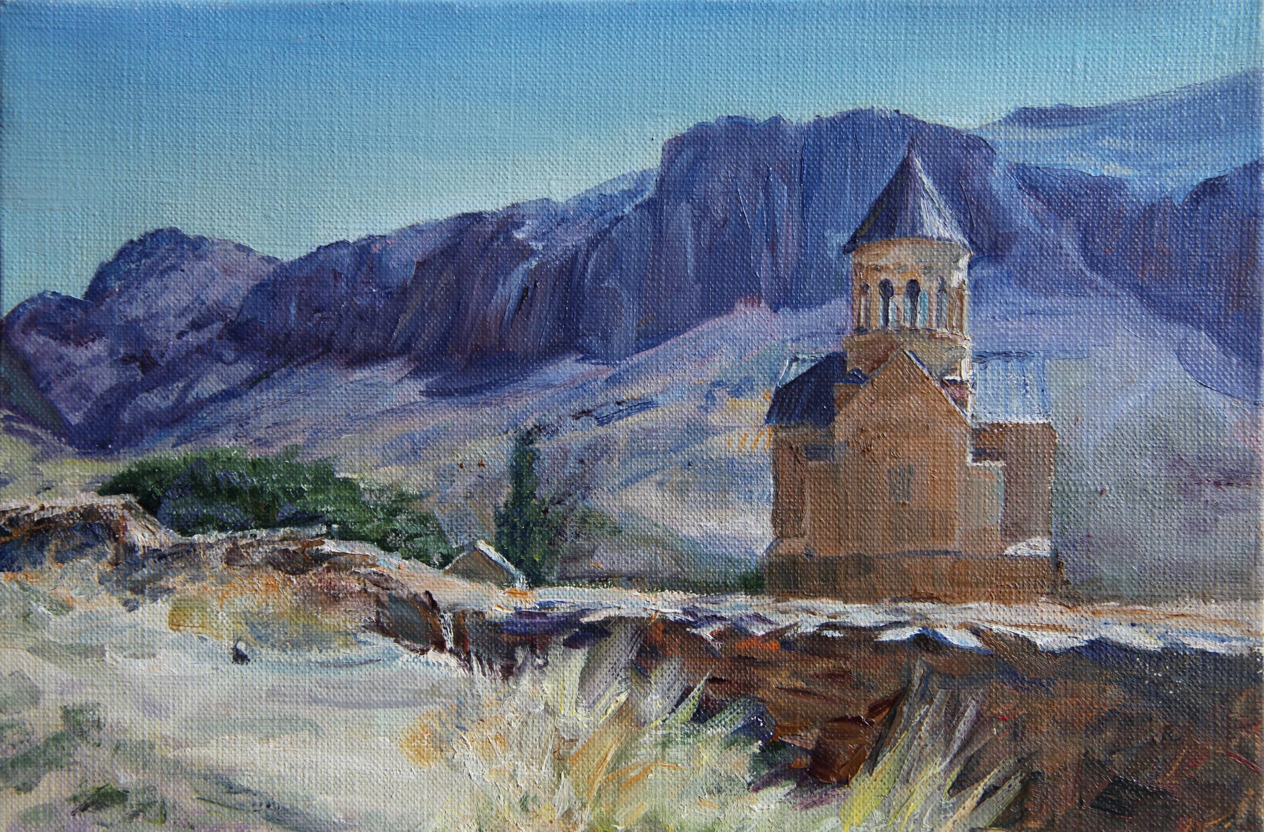 Noravank Church, Armenia. 2018. Original modern art painting