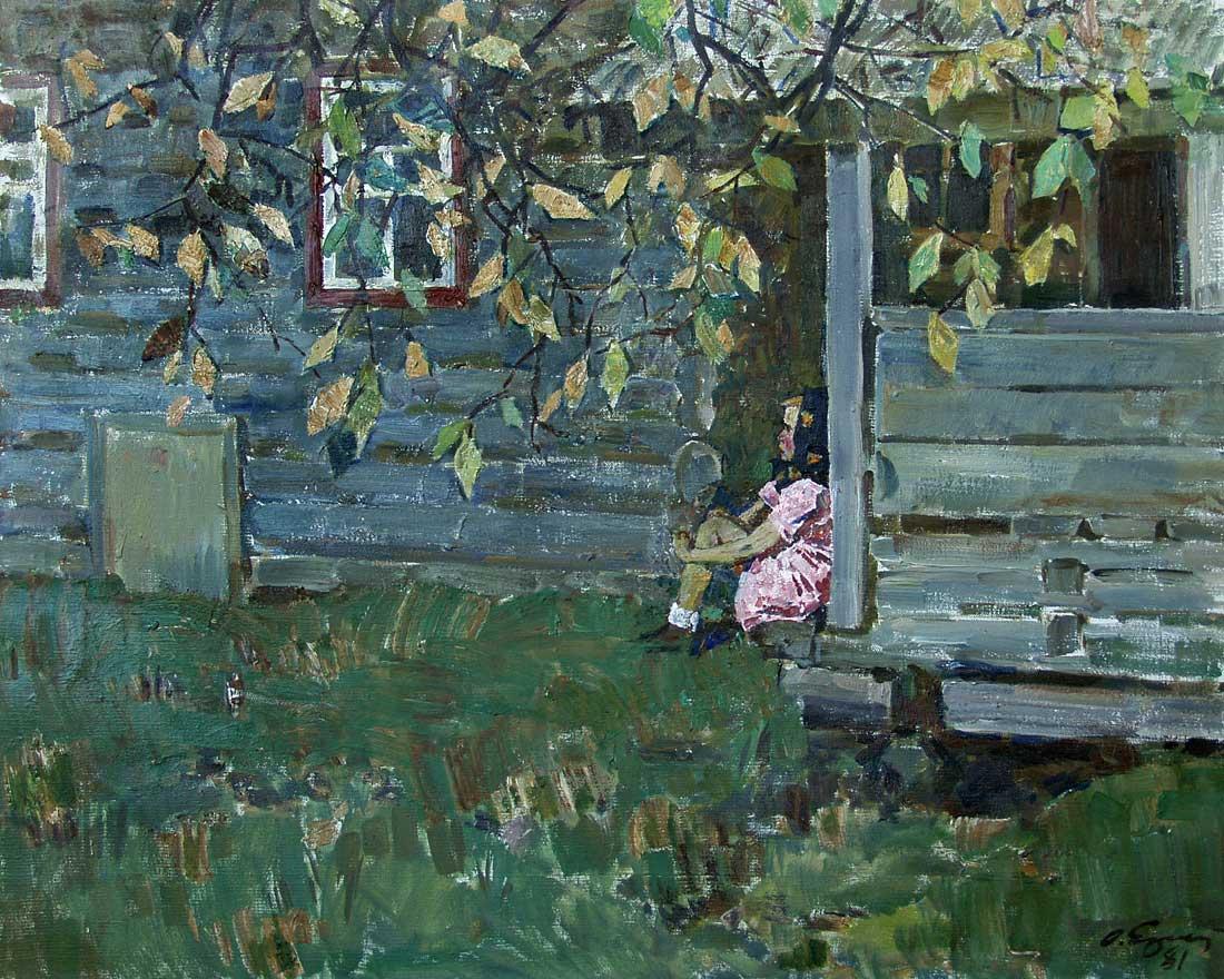 The porch. Original modern art painting