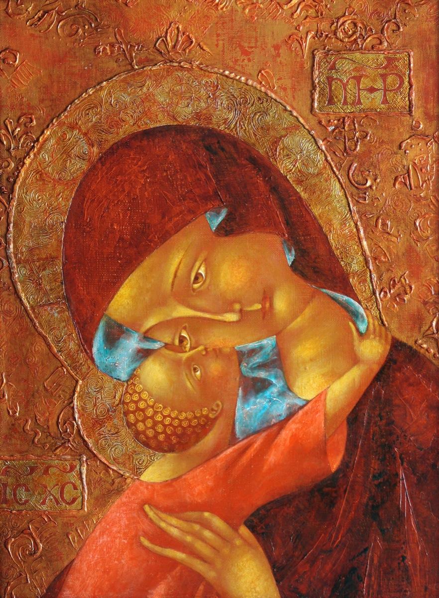 Virgin Mary. Original modern art painting