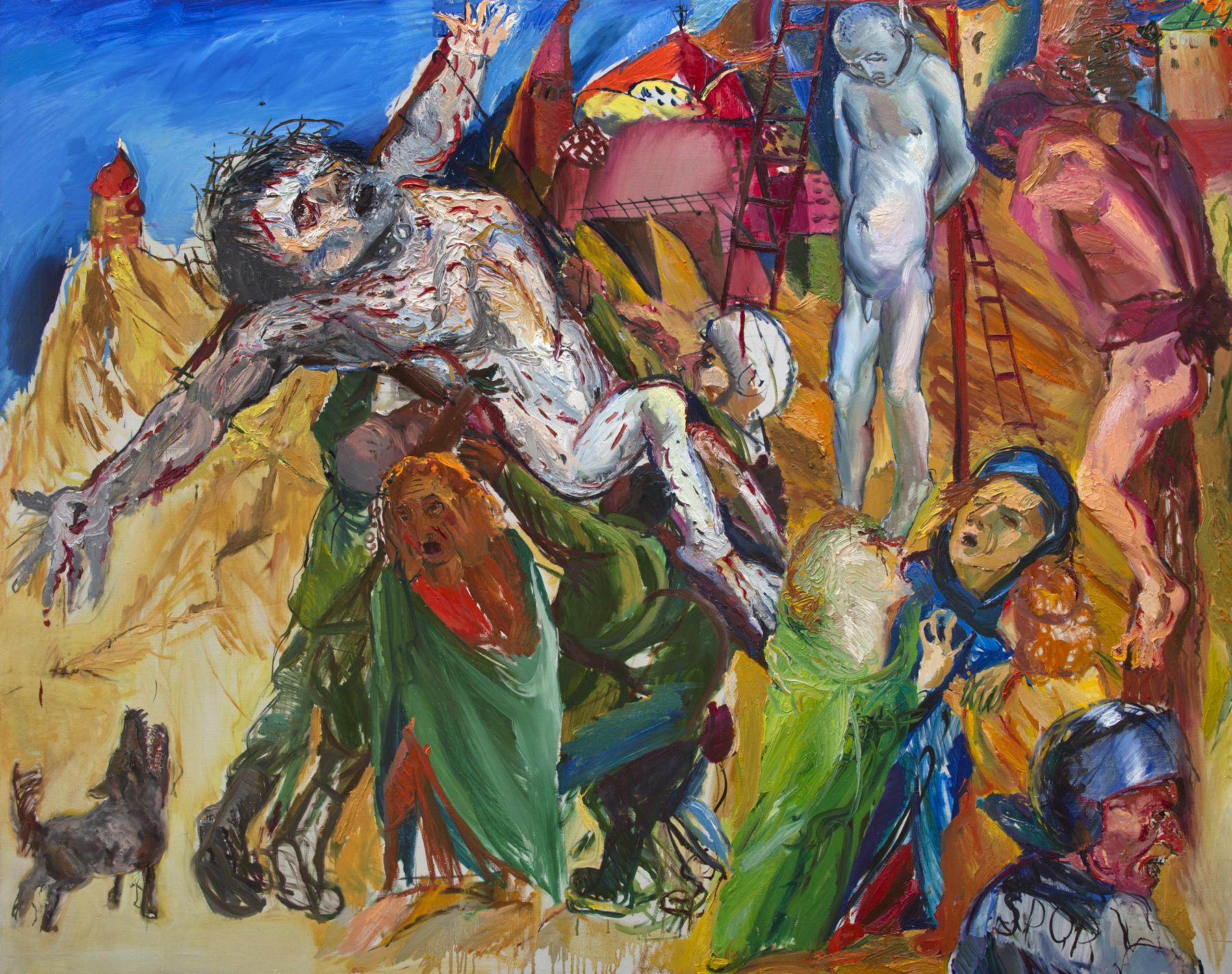 "Crucifix". Original modern art painting
