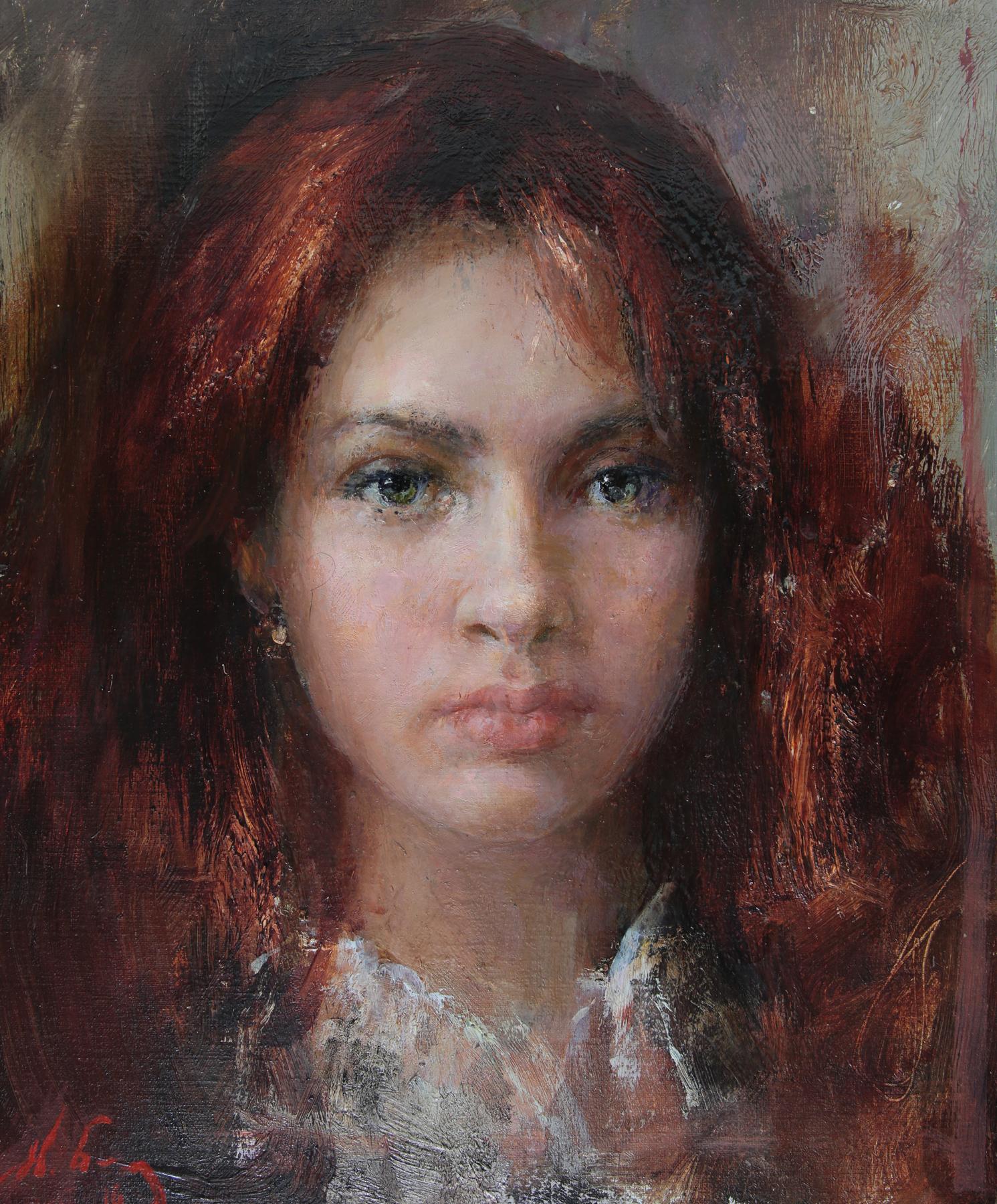 Red-haired. Original modern art painting