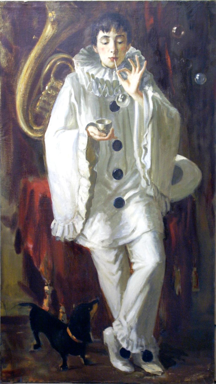 Pierrot. Original modern art painting