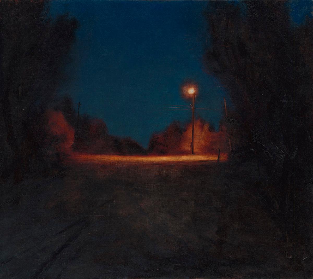 Street light. Original modern art painting