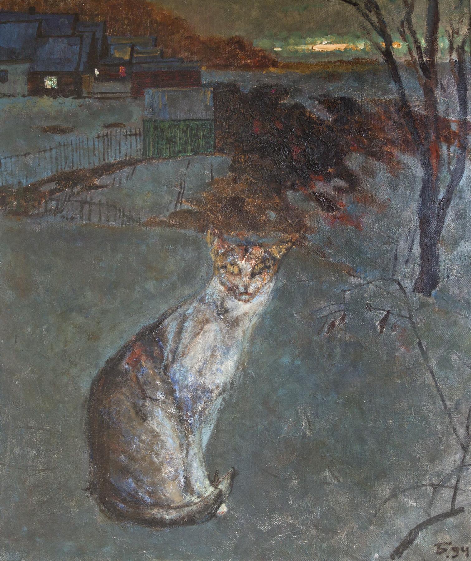 The cat '94. Original modern art painting