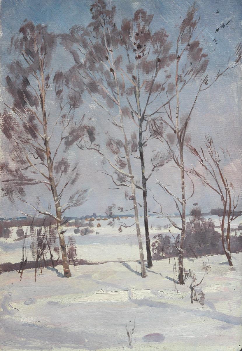 Old Ladoga. Trees. Original modern art painting