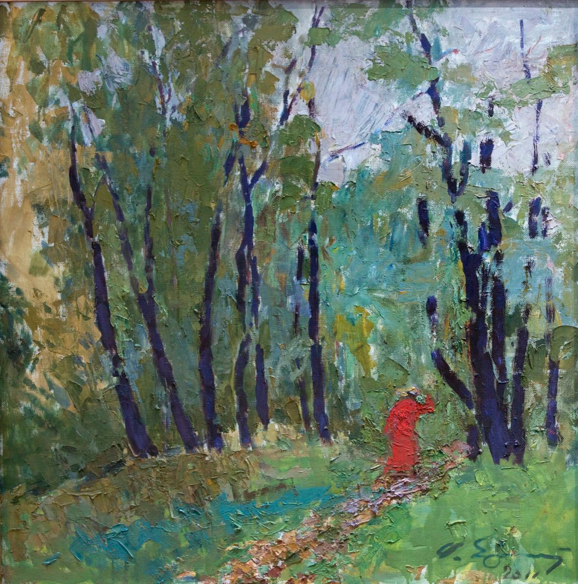 September in the Moscow area. Original modern art painting