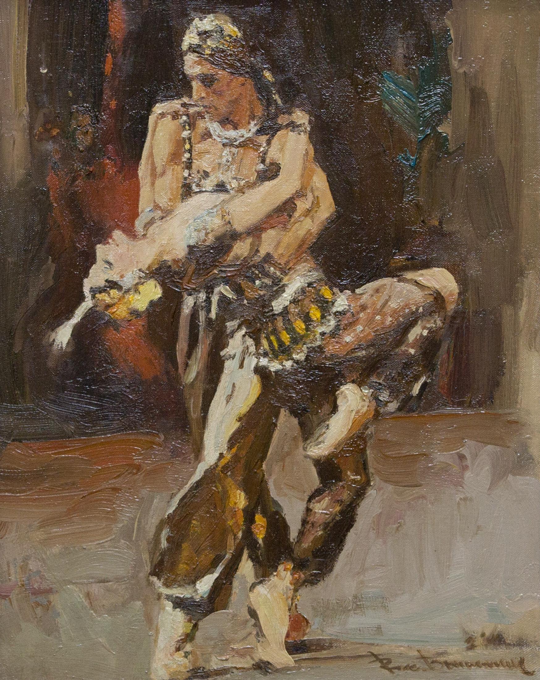 Faruk Ruzimatov and Ulyana Lopatkina in the dance Shaherezada. Original modern art painting