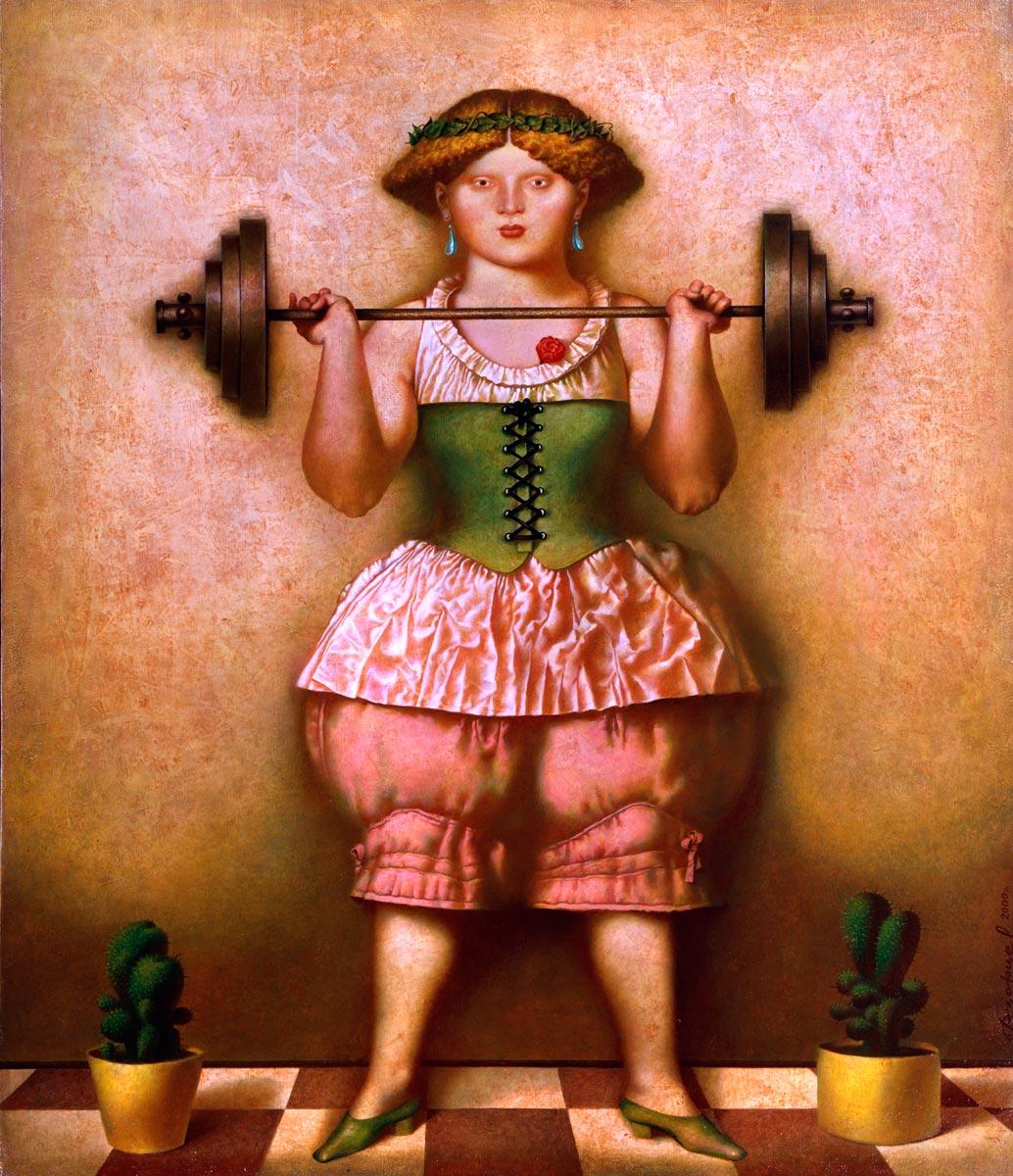 Weight-lifting girl