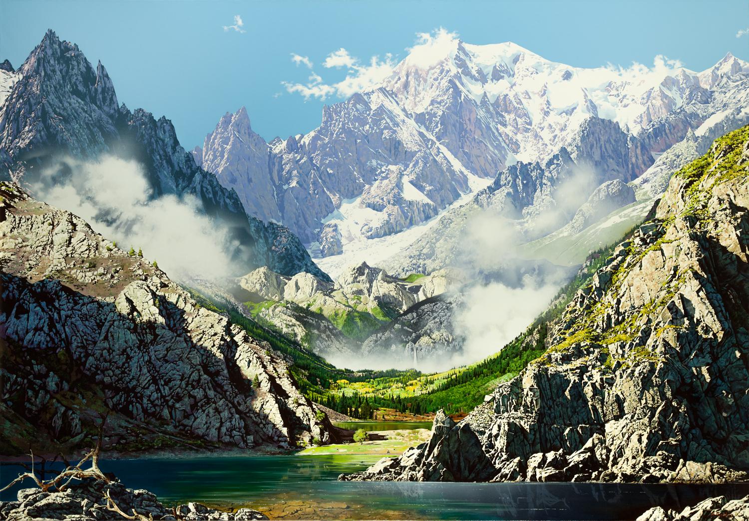 Mountain landscape. Original modern art painting