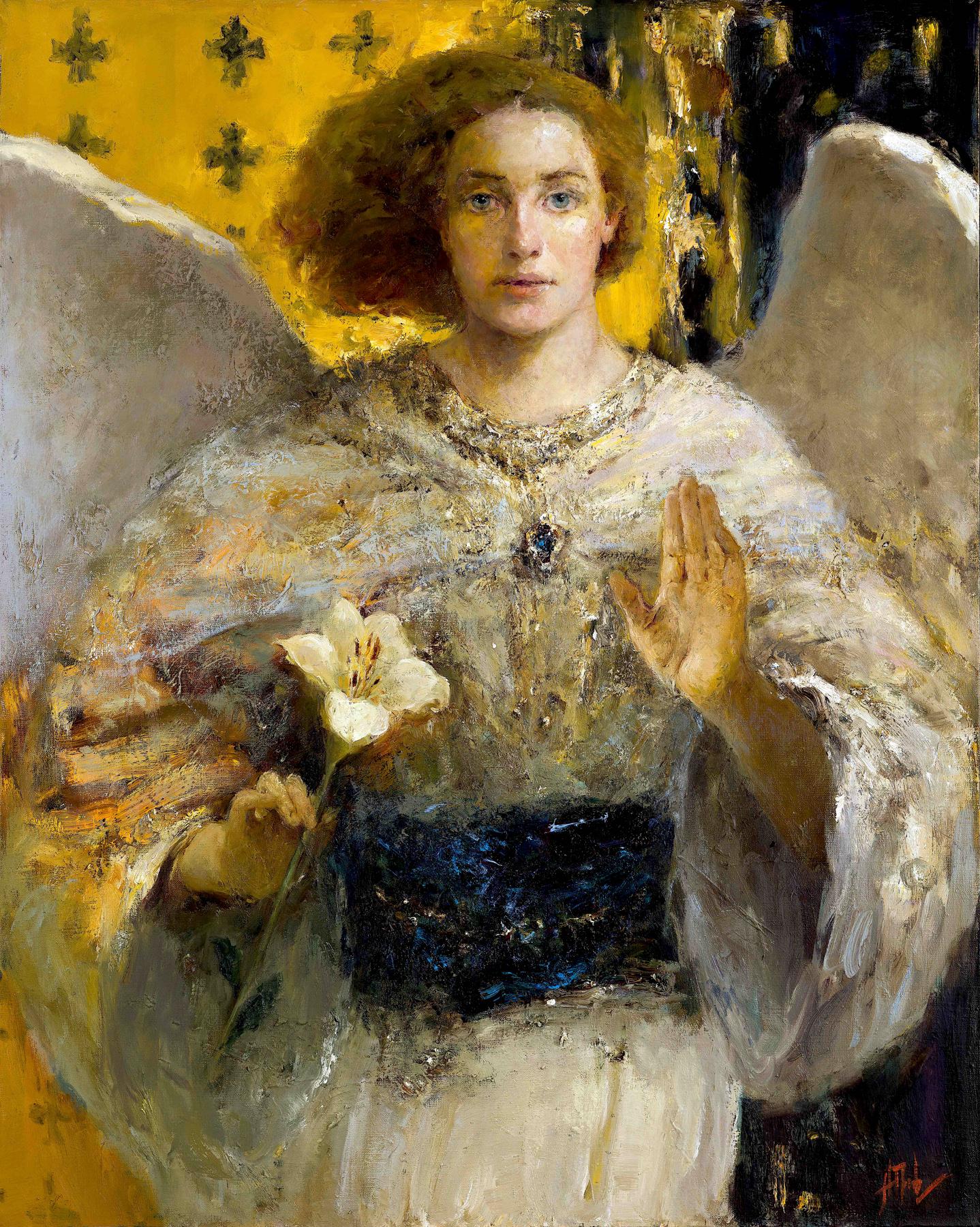 "Archangel Gabriel",. Original modern art painting