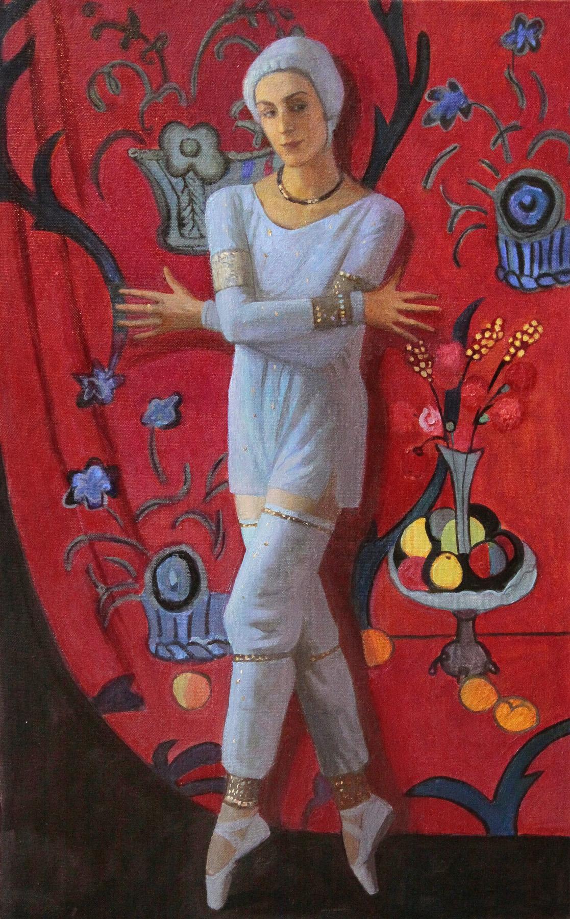 Alicia Markova in costume nightingale Matisse. Original modern art painting