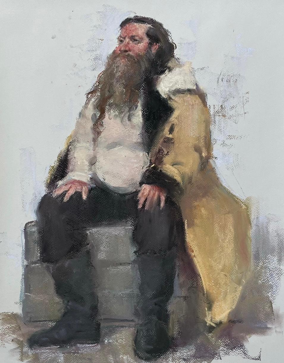 old man. Original modern art painting
