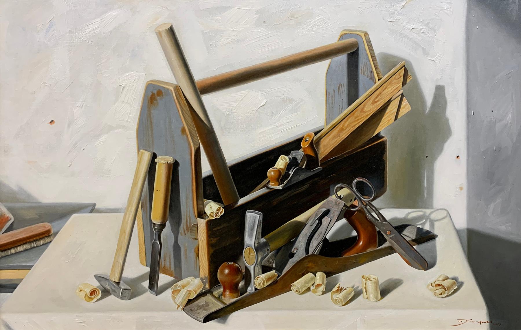 Carpenter's set. Original modern art painting
