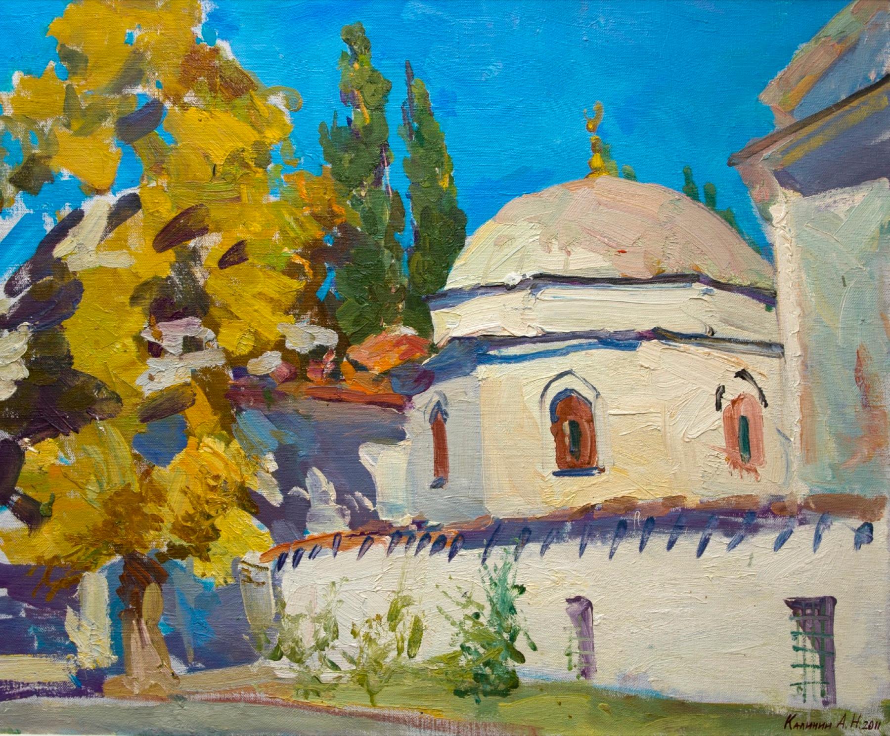 Mosque. Original modern art painting