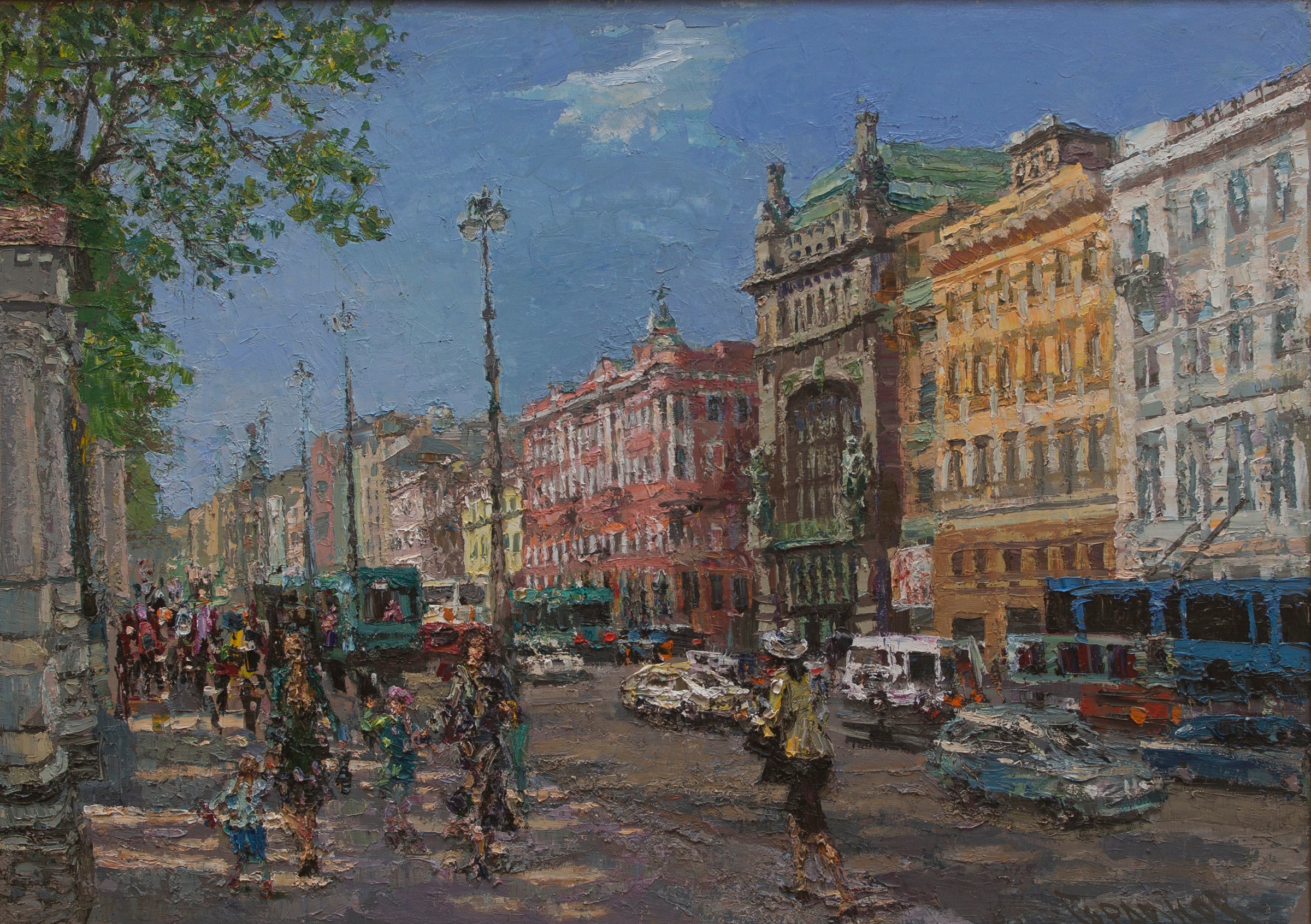 Nevsky in May — Gorlanov Andrian. Oil on canvas