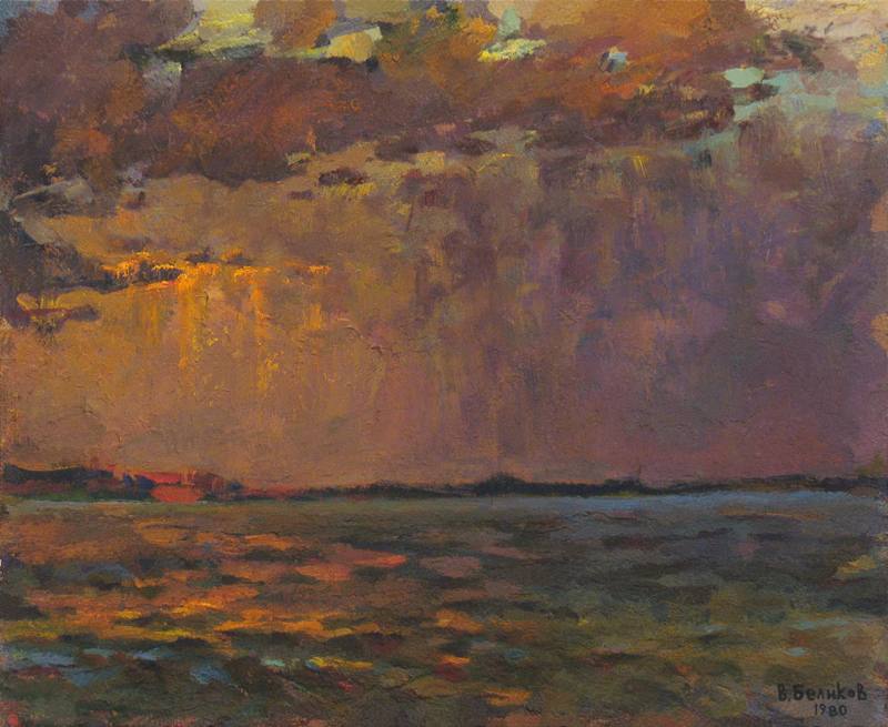 Лучи солнца над водой — Sergey. Холст, масло