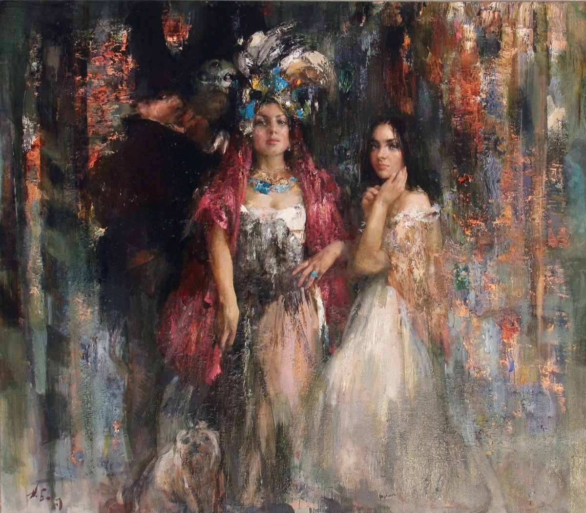 Girls from Venice. Triptych "Venice" — Blokhin Nikolay