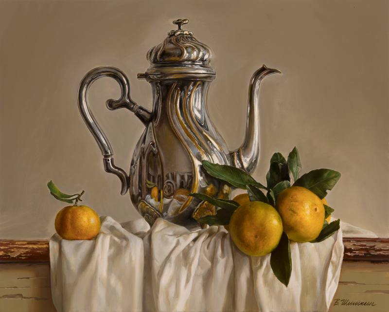 Kettle with mandarins — Shishkin Valery