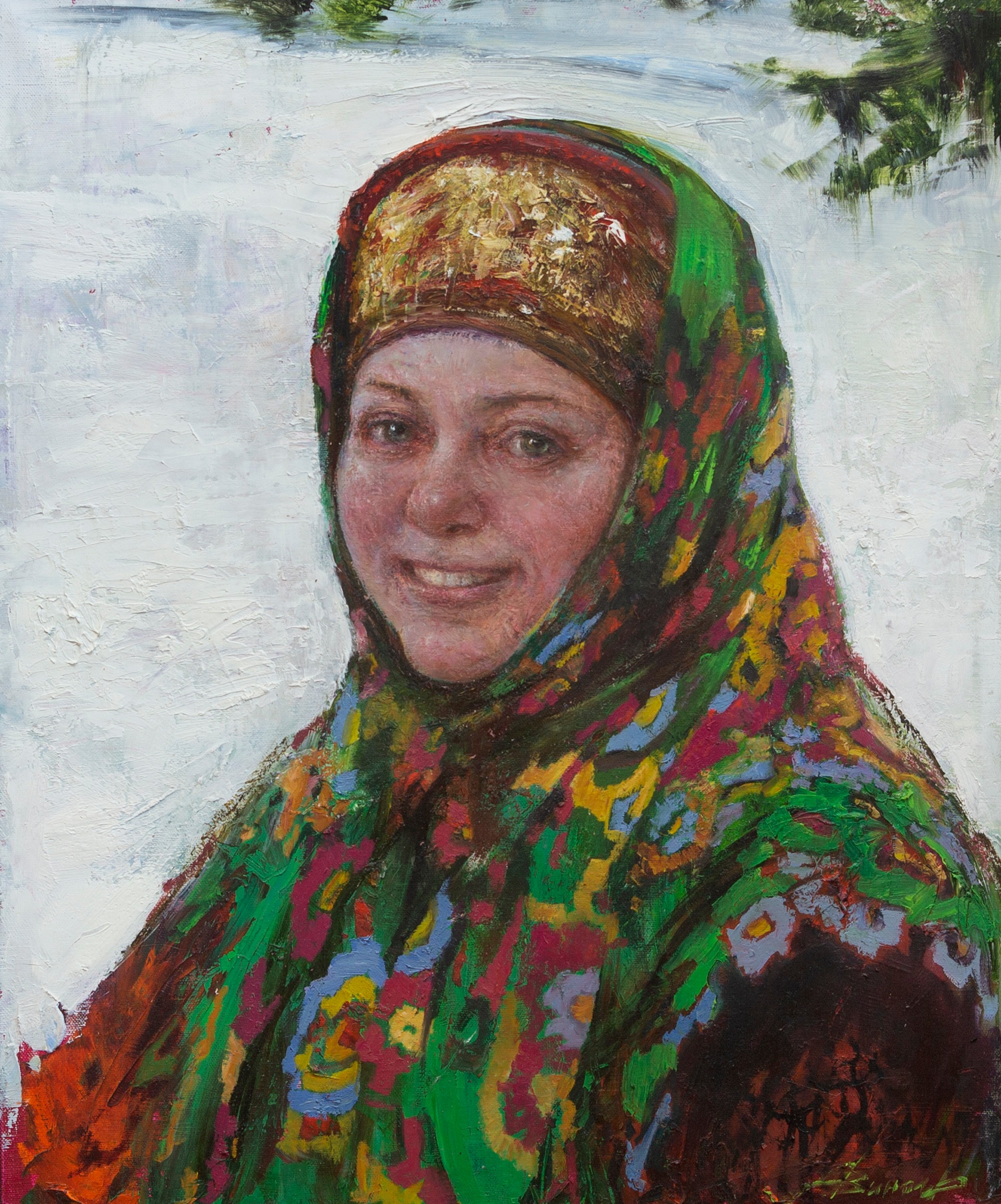 A woman portrait in national costume. Etude — Vinogradova Anna