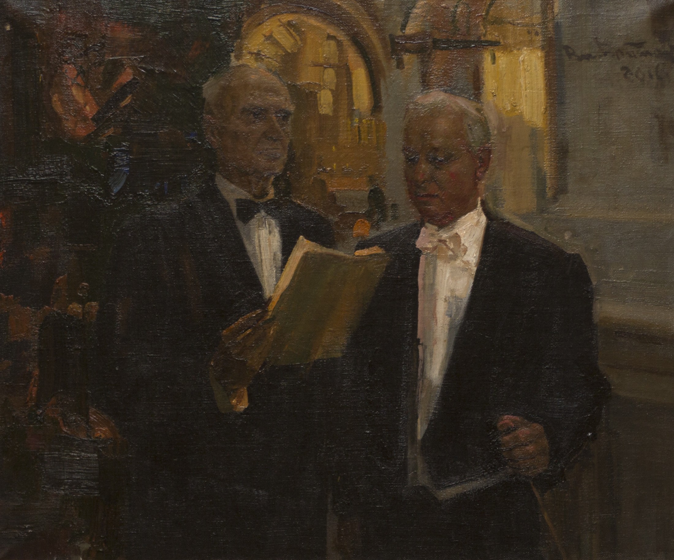 Before going on stage on Christmas Eve. People's Artist N. Marton, People's Artist V. Chernushenko — Bratanyuk Vasily